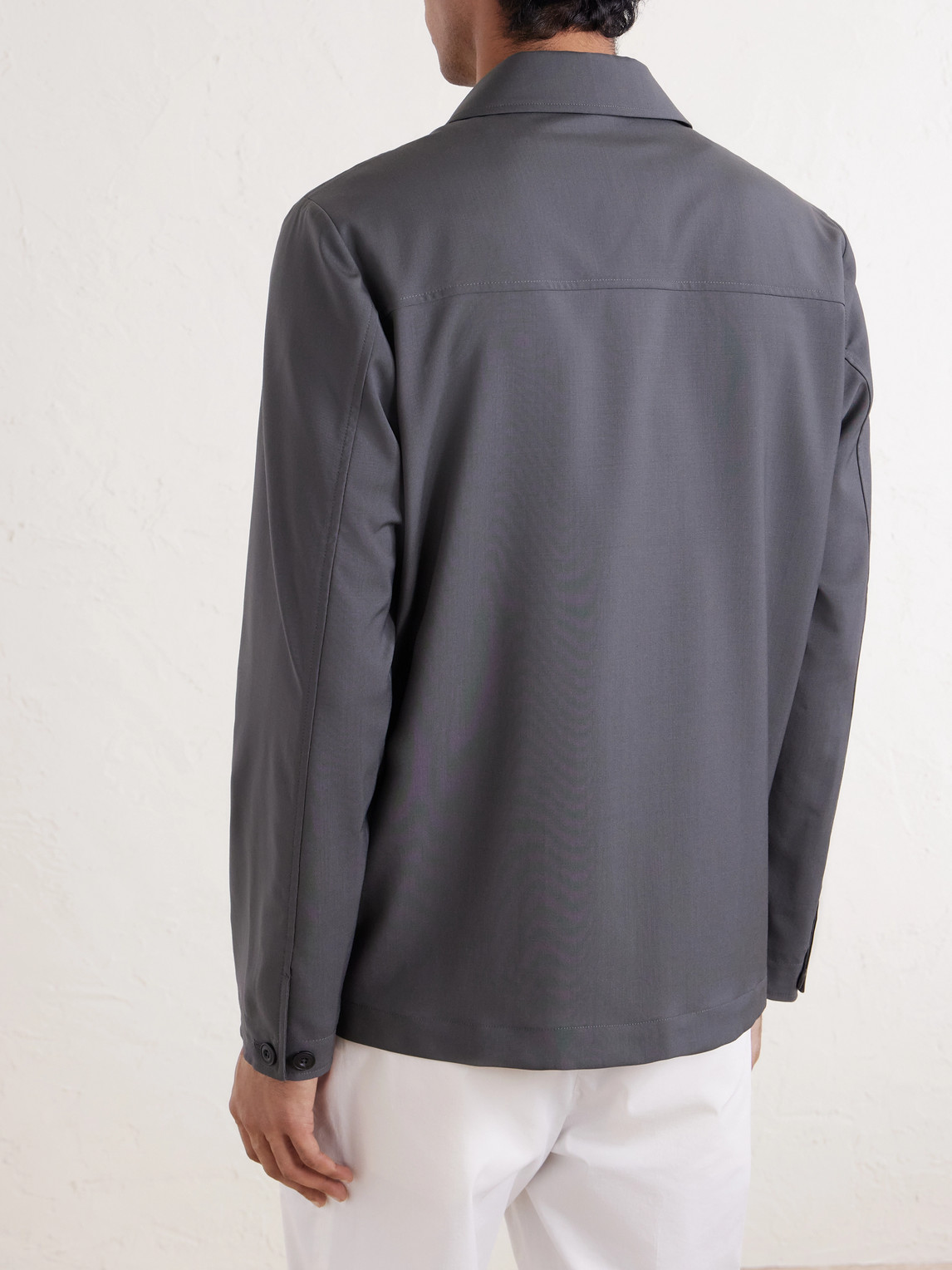  Altea - Constantin Virgin Wool Overshirt - Men - Gray - S 