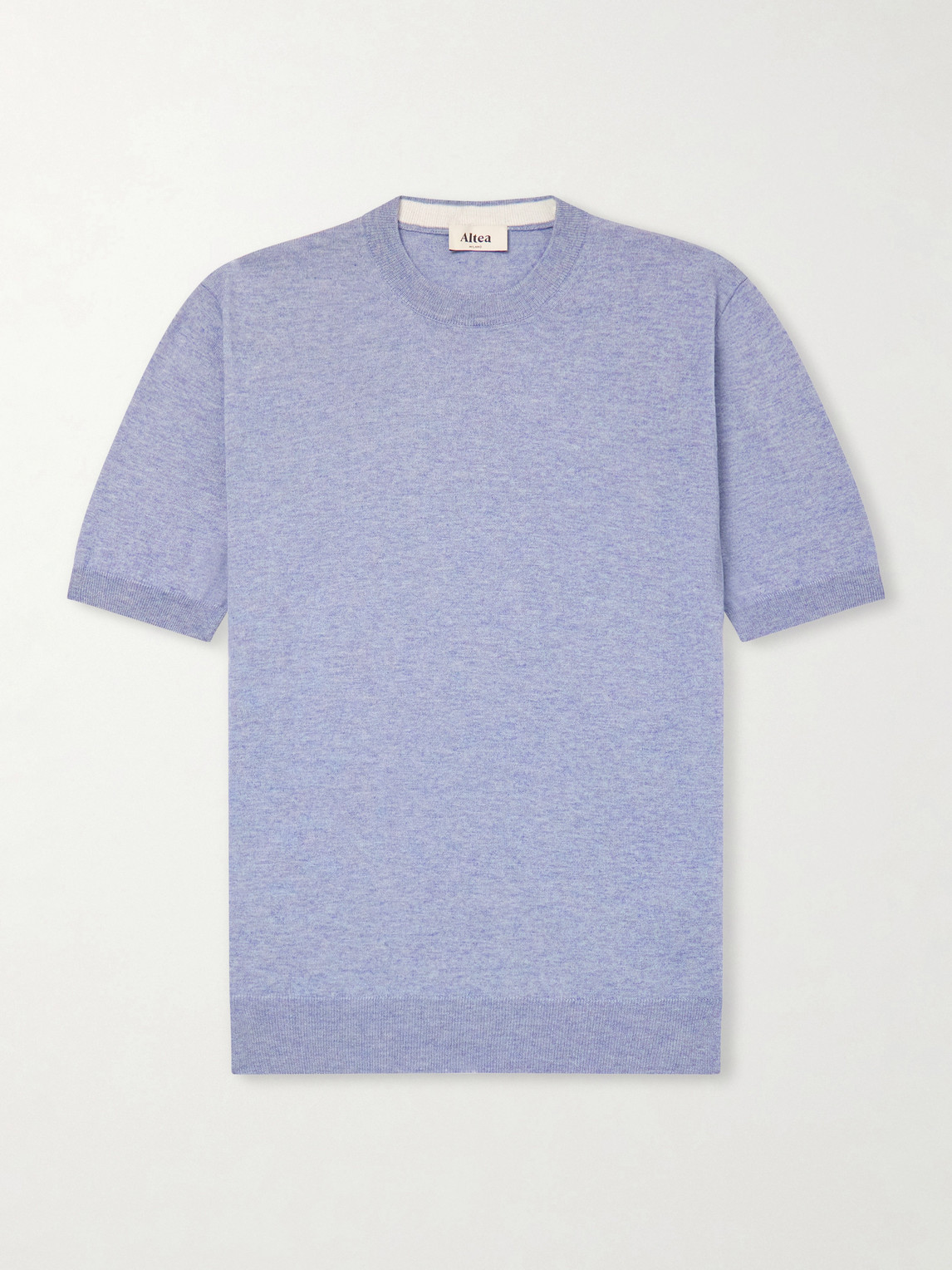 Altea Maglia Cotton And Cashmere-blend T-shirt In Blue