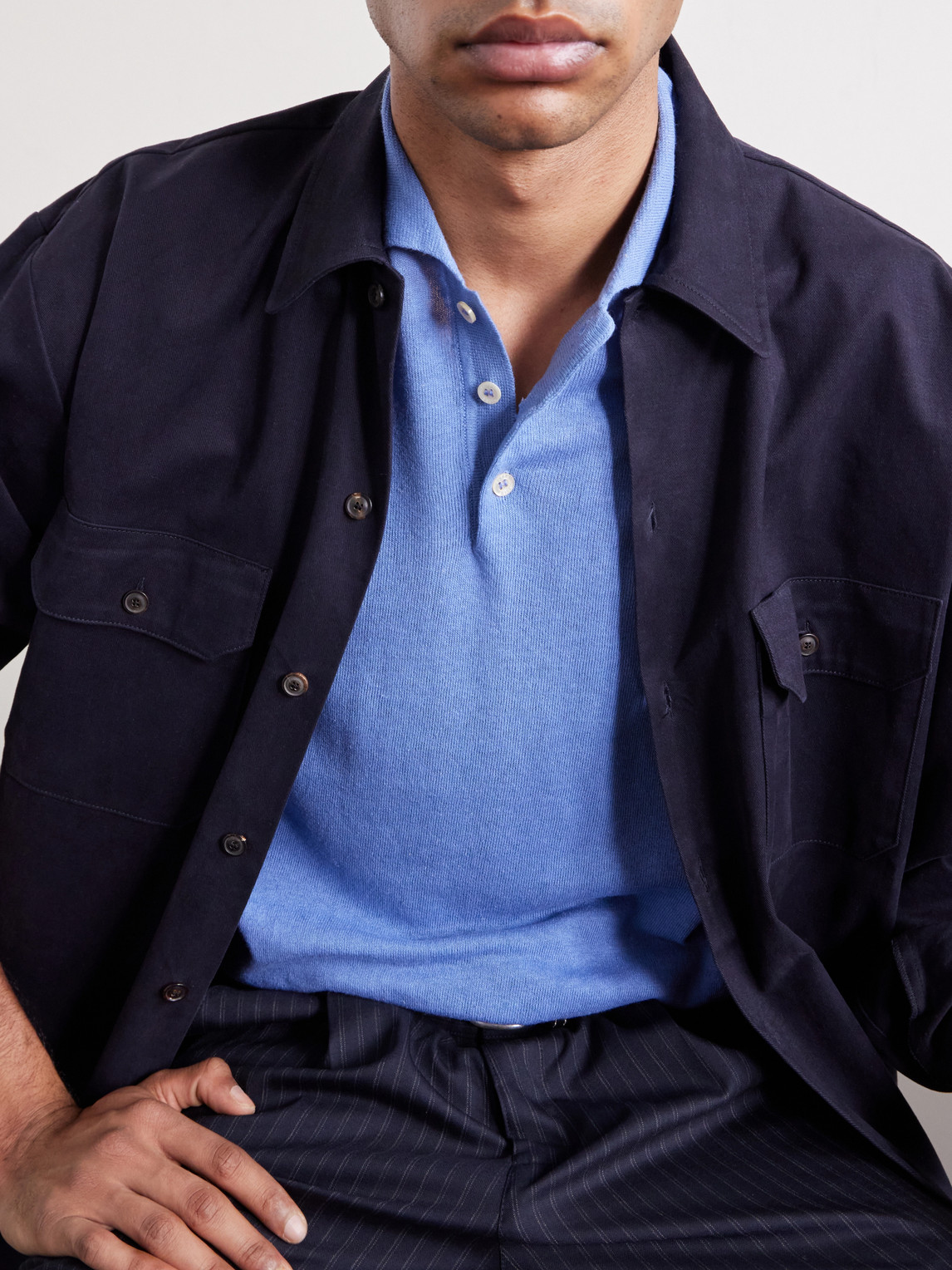 And Cotton-Blend Polo Shirt