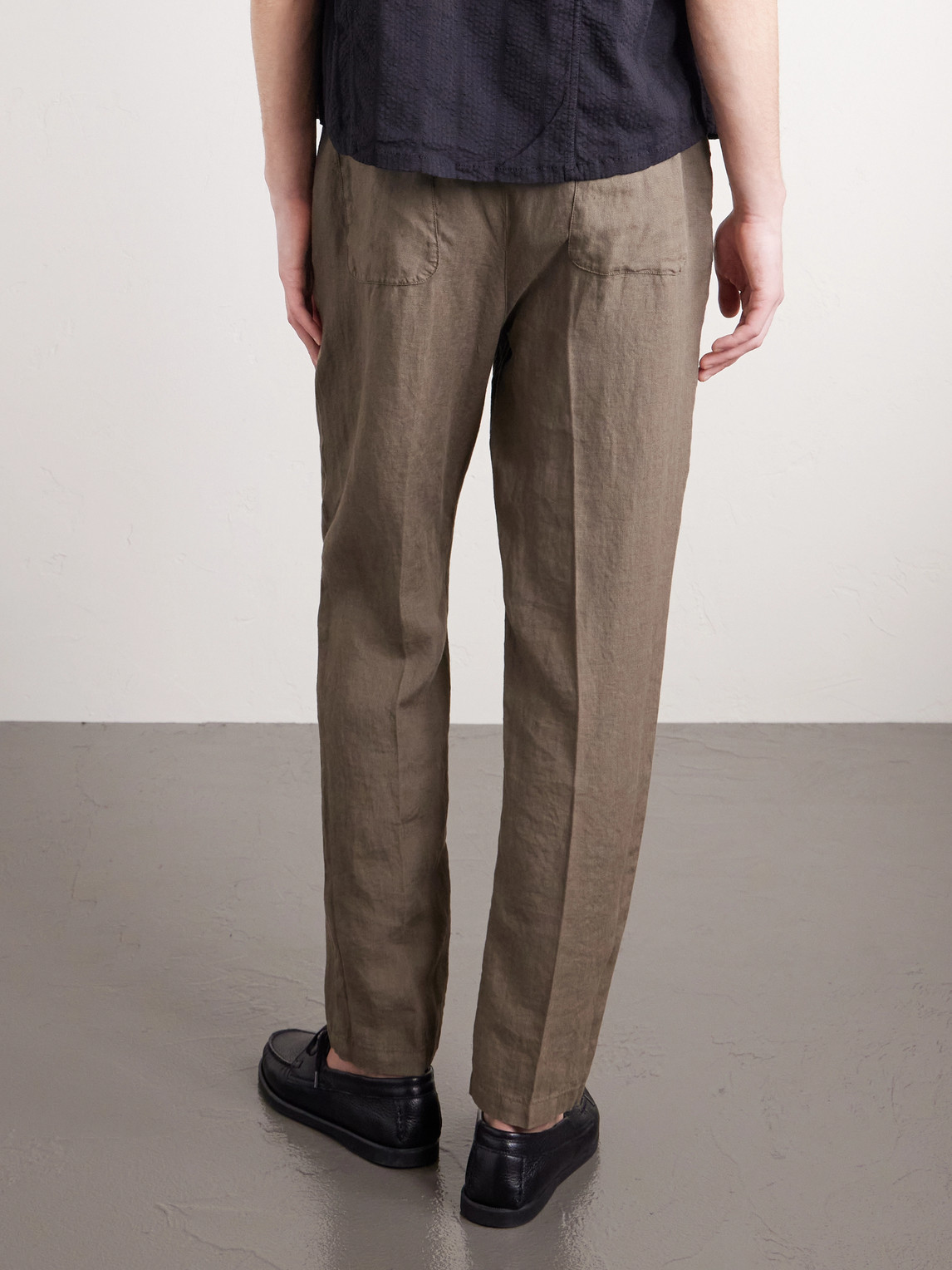 Mattia Straight-Leg Linen Drawstring Trousers