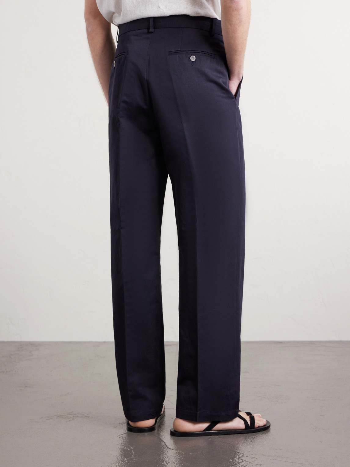 Orval Cotton And Linen-Blend Gabardine Trousers