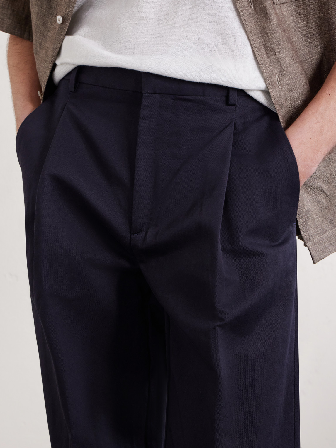 Orval Cotton And Linen-Blend Gabardine Trousers