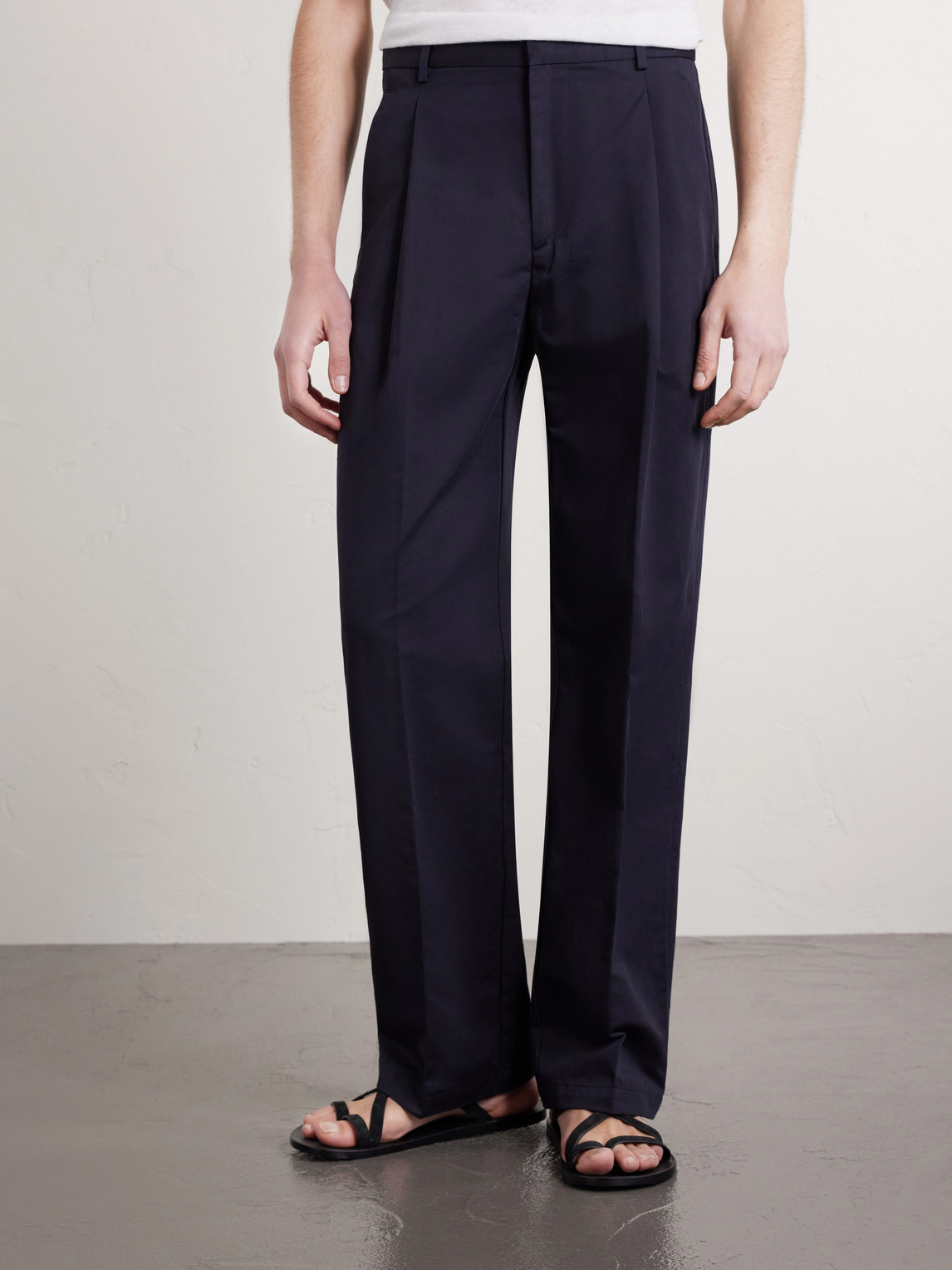 Orval Cotton And Linen-Blend Gabardine Trousers