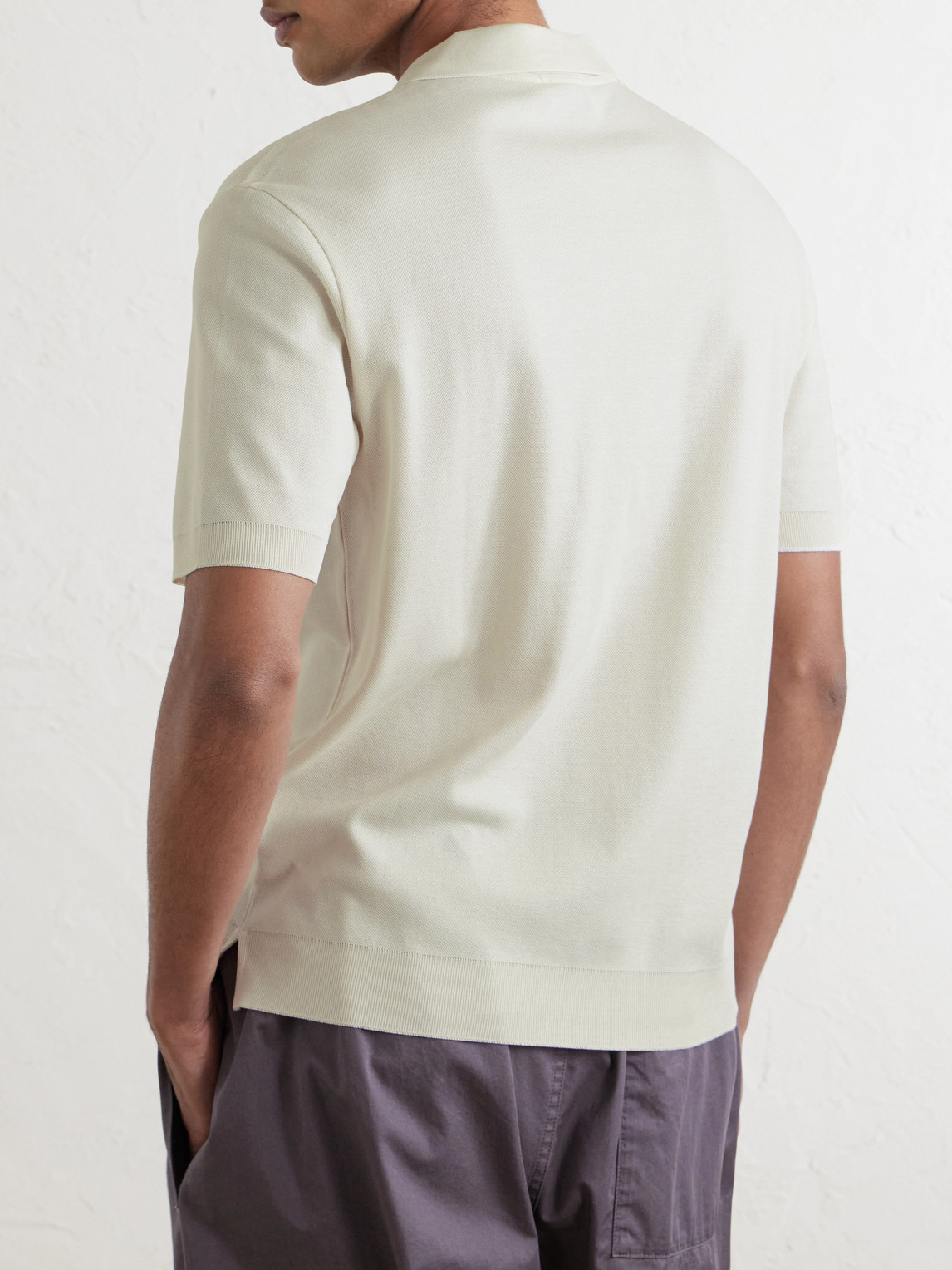 Pierre Honeycomb-Knit Cotton-Piqué Polo Shirt