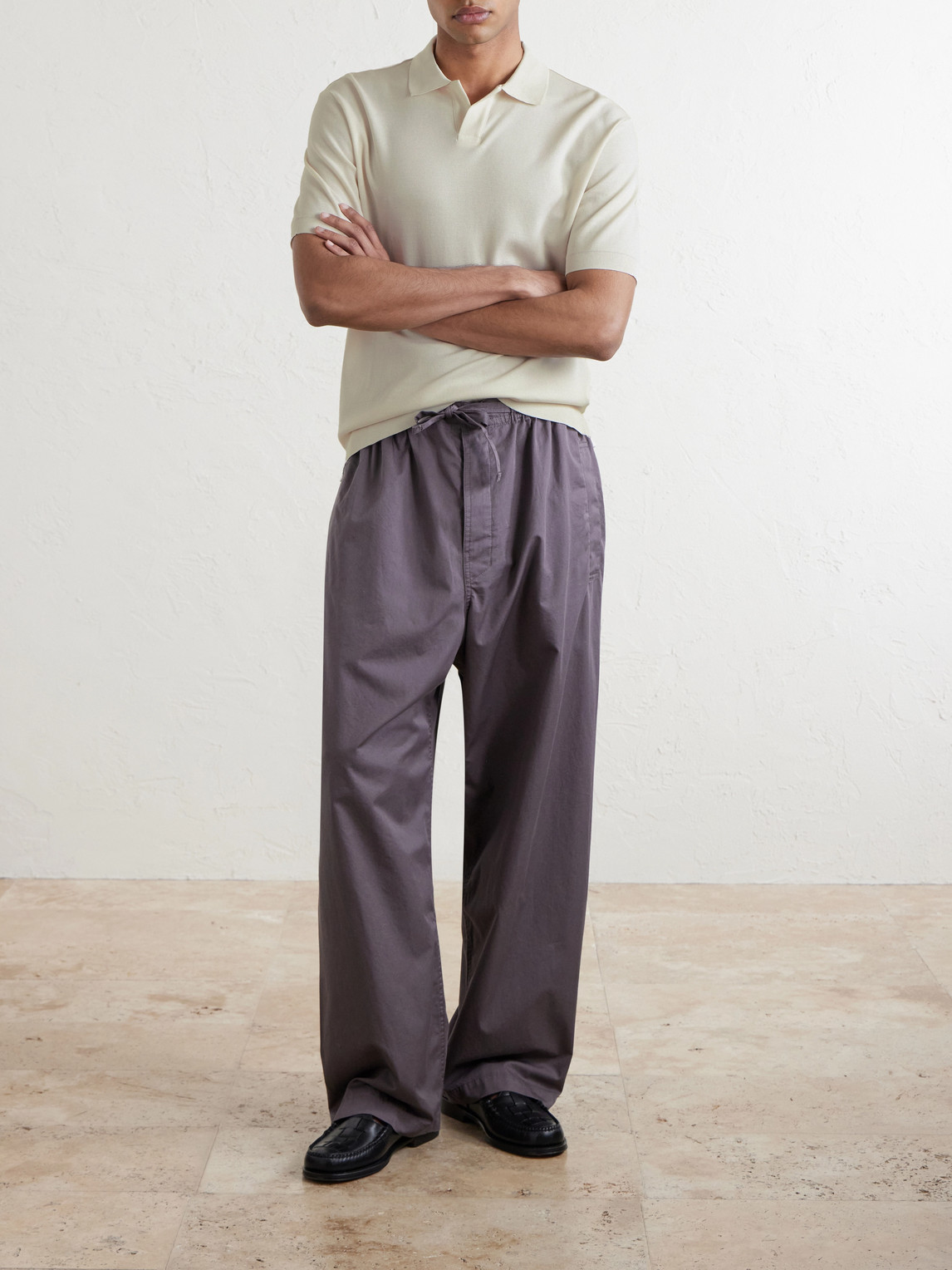 Pierre Honeycomb-Knit Cotton-Piqué Polo Shirt