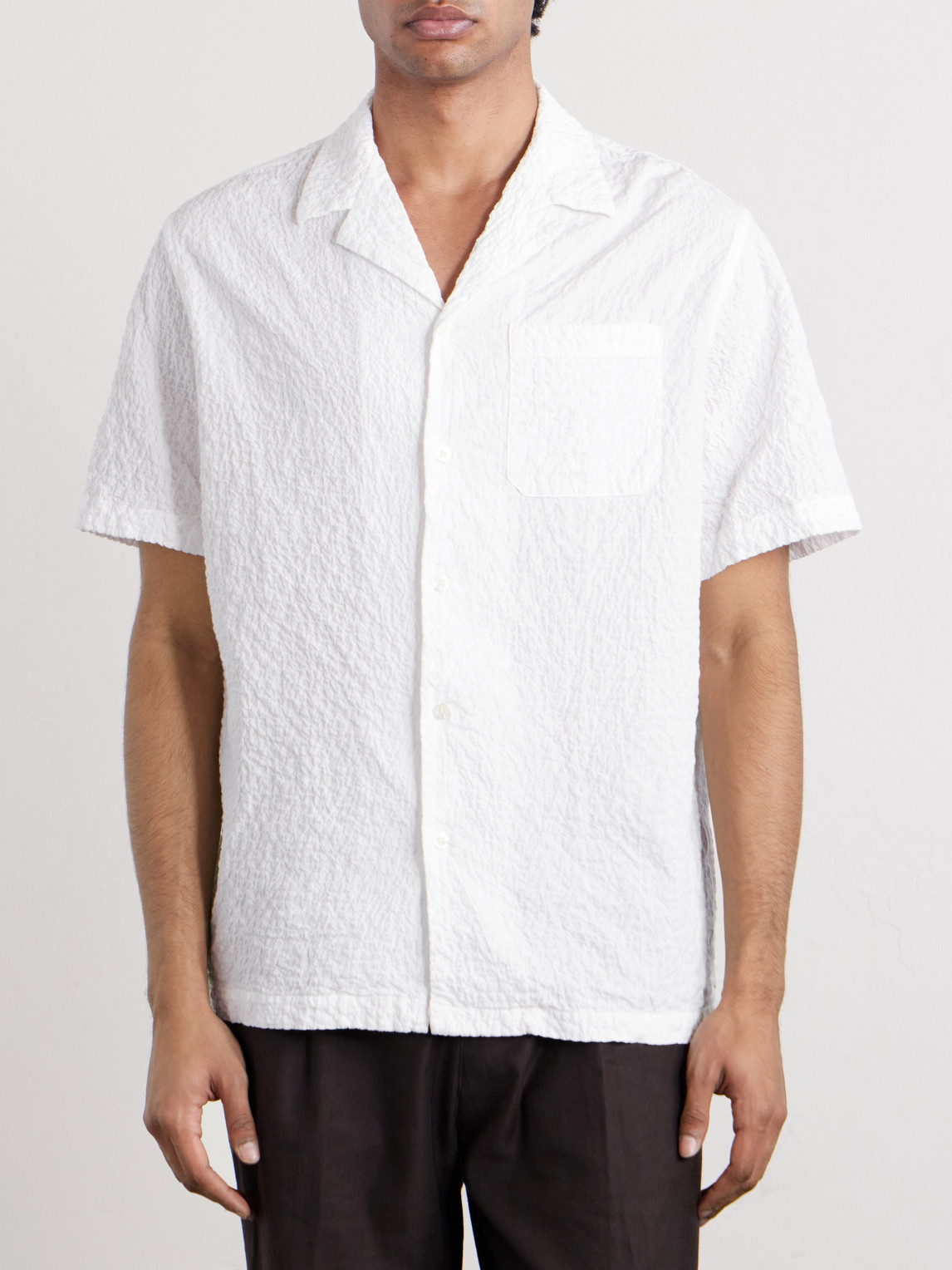  Altea - Hadley Seersucker Cotton Shirt - Men - White - S 