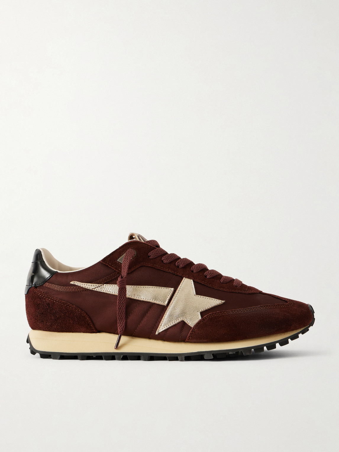 Golden Goose Marathon Suede and Leather-Trimmed Satin Sneakers - Men | Thumbnail 6