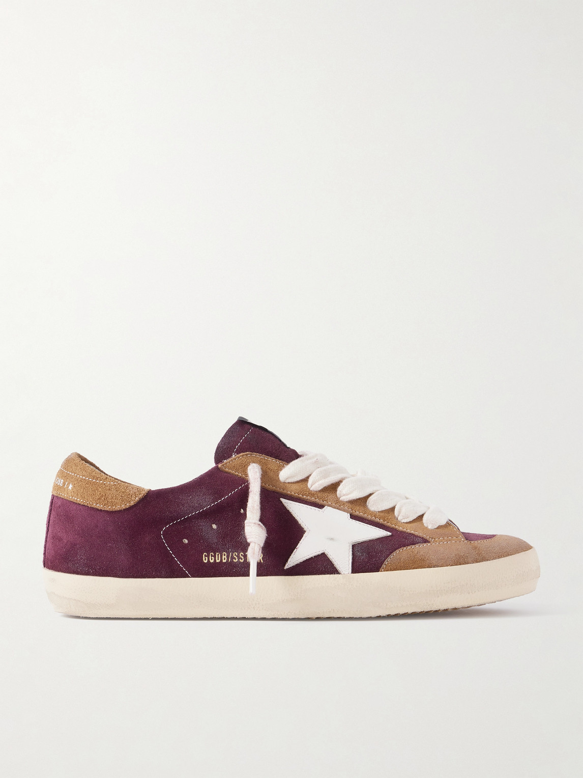 Golden Goose Super-Star Distressed Leather-Trimmed Suede Sneakers EU 45