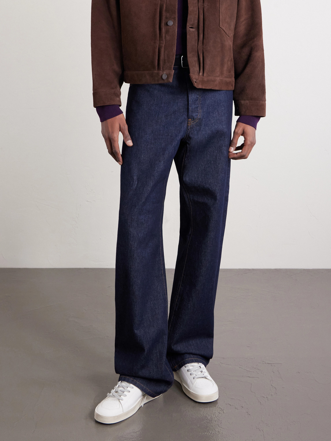 Golden Goose Mens Standard In White Leather With Grey Suede Star And Blue Leather Heel In Neutral