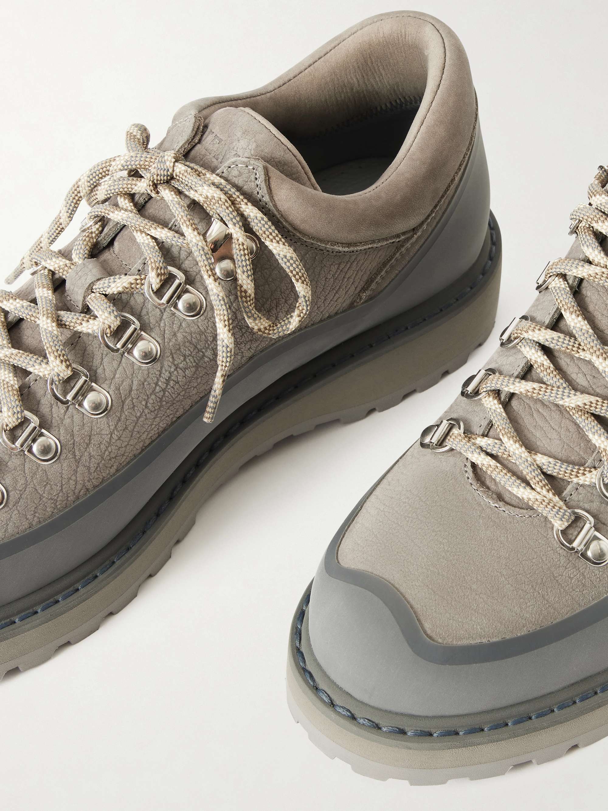 DIEMME Cornaro Gomma Rubber and Suede-Trimmed Full-Grain Leather