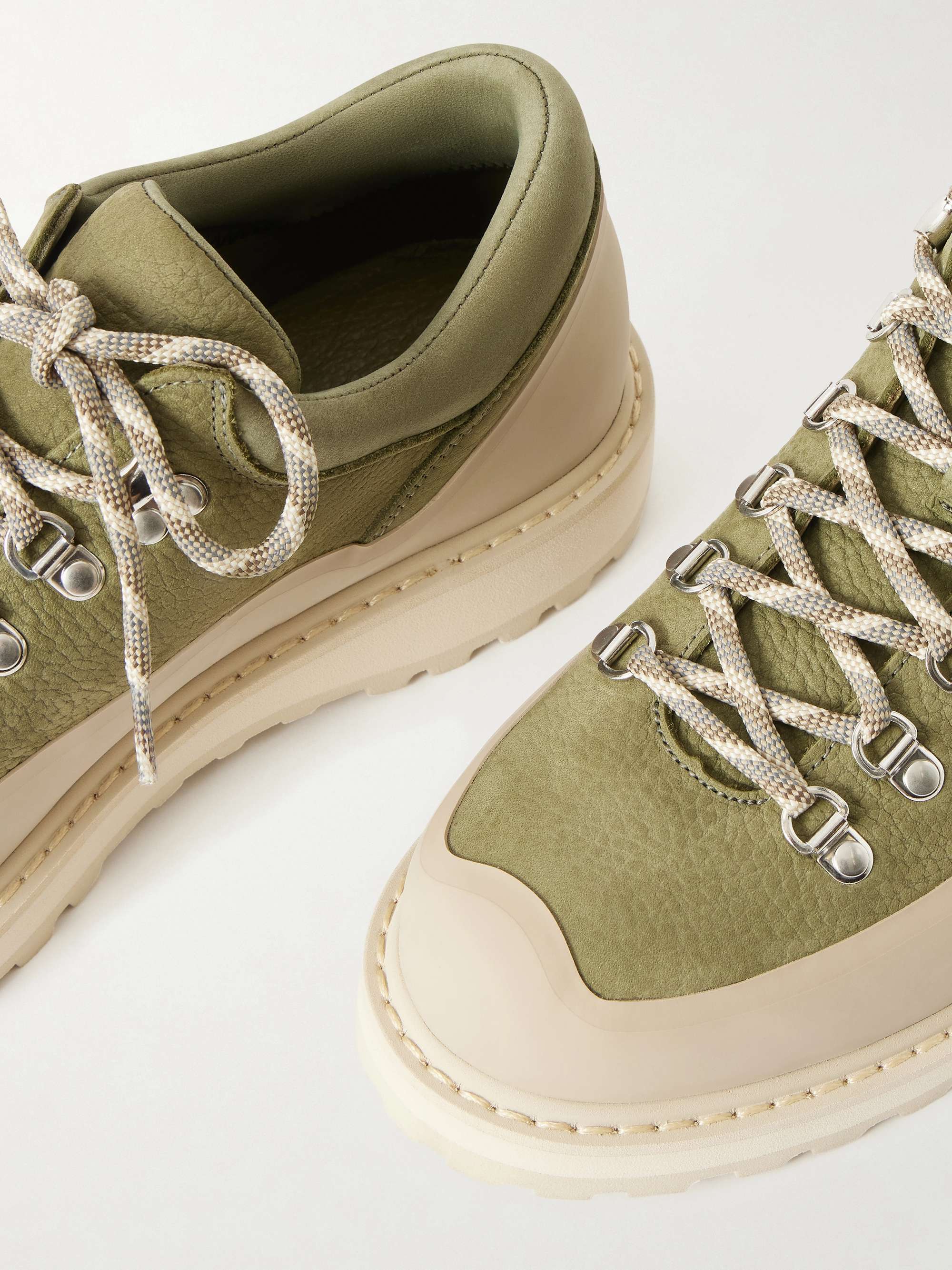 DIEMME Cornaro Gomma Rubber and Suede-Trimmed Full-Grain Leather