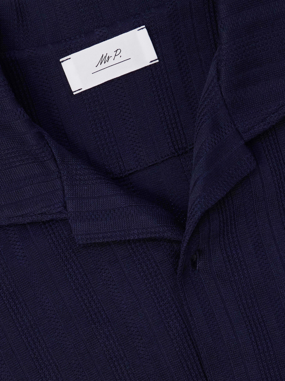 Mr P. - Camp-Collar Textured Organic Cotton Shirt