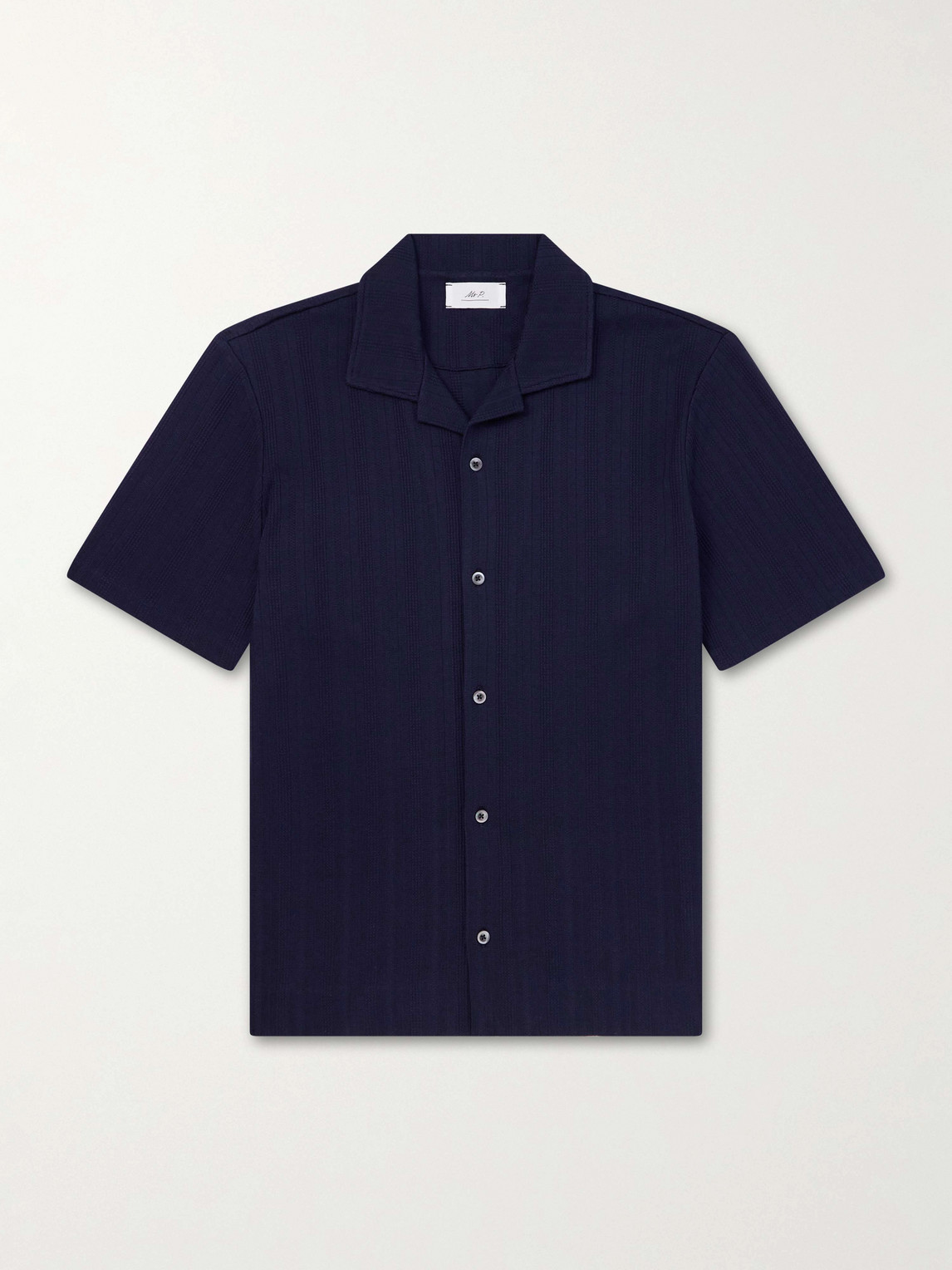 MR P. Camp-Collar Textured Organic Cotton Shirt - Men