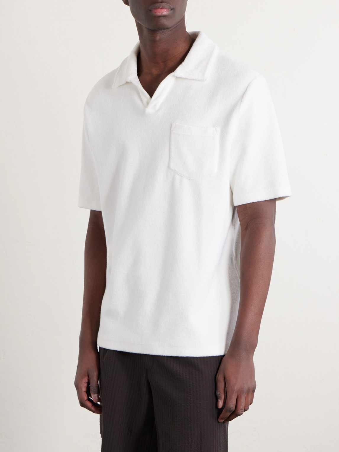 Mr P. - Cotton And Silk-Blend Terry Polo Shirt