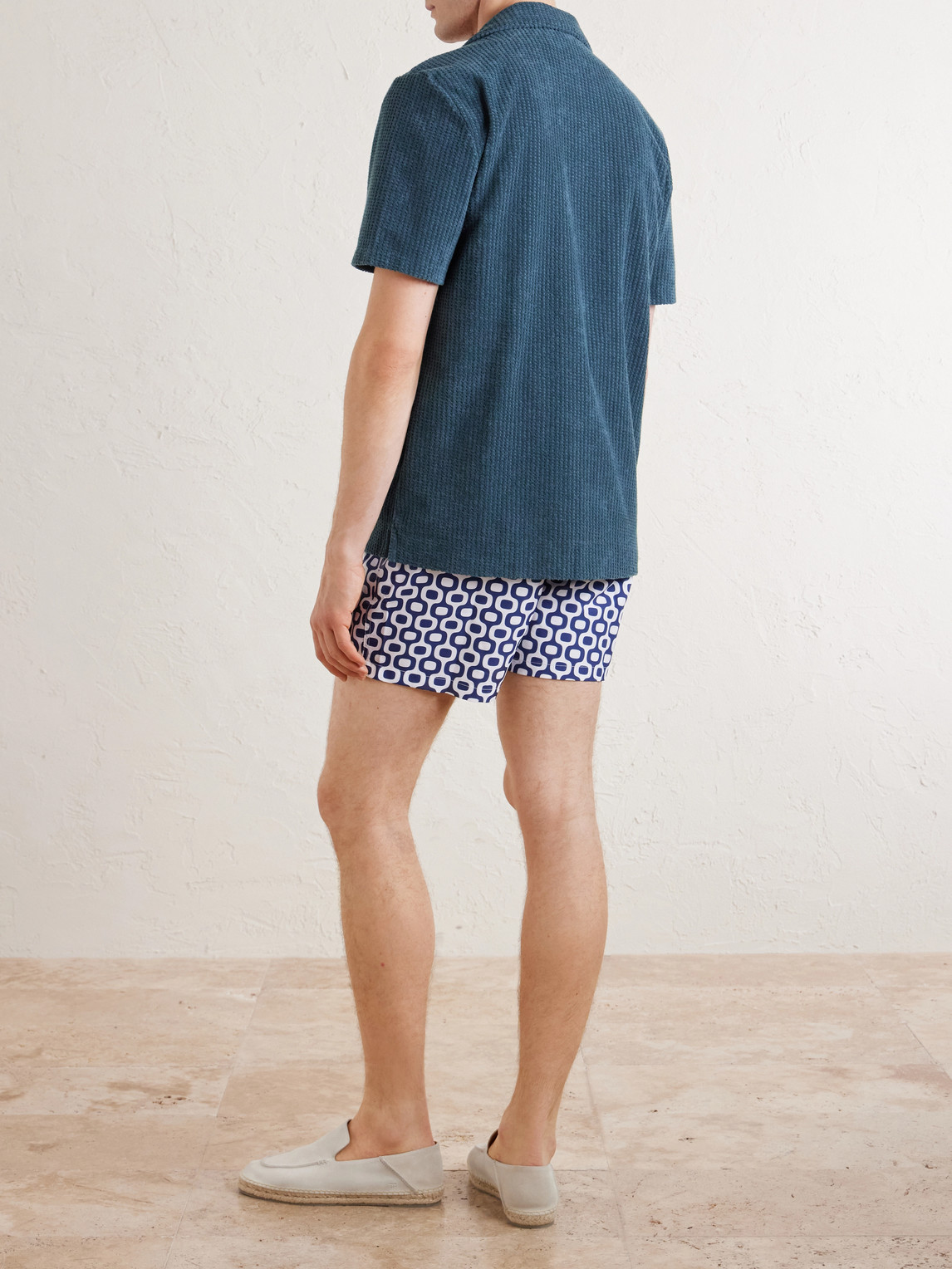 Mr P. - Camp-Collar Cotton-Terry Shirt