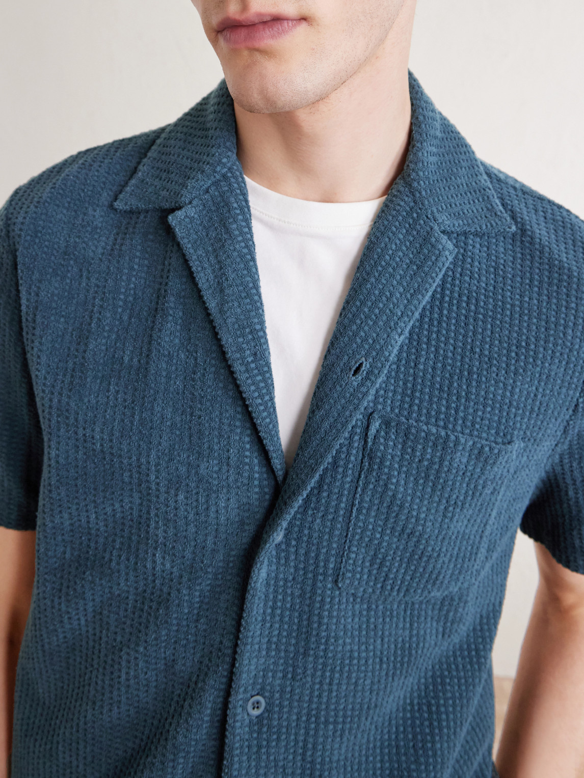 Mr P. - Camp-Collar Cotton-Terry Shirt