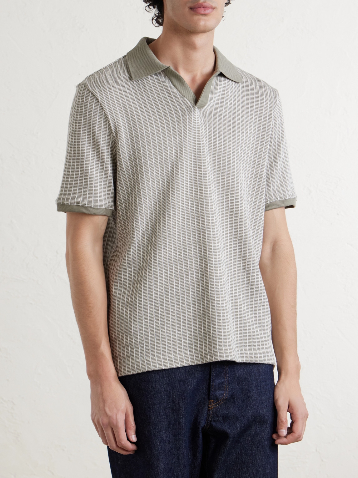 Mr P. - Striped Organic Cotton Polo Shirt