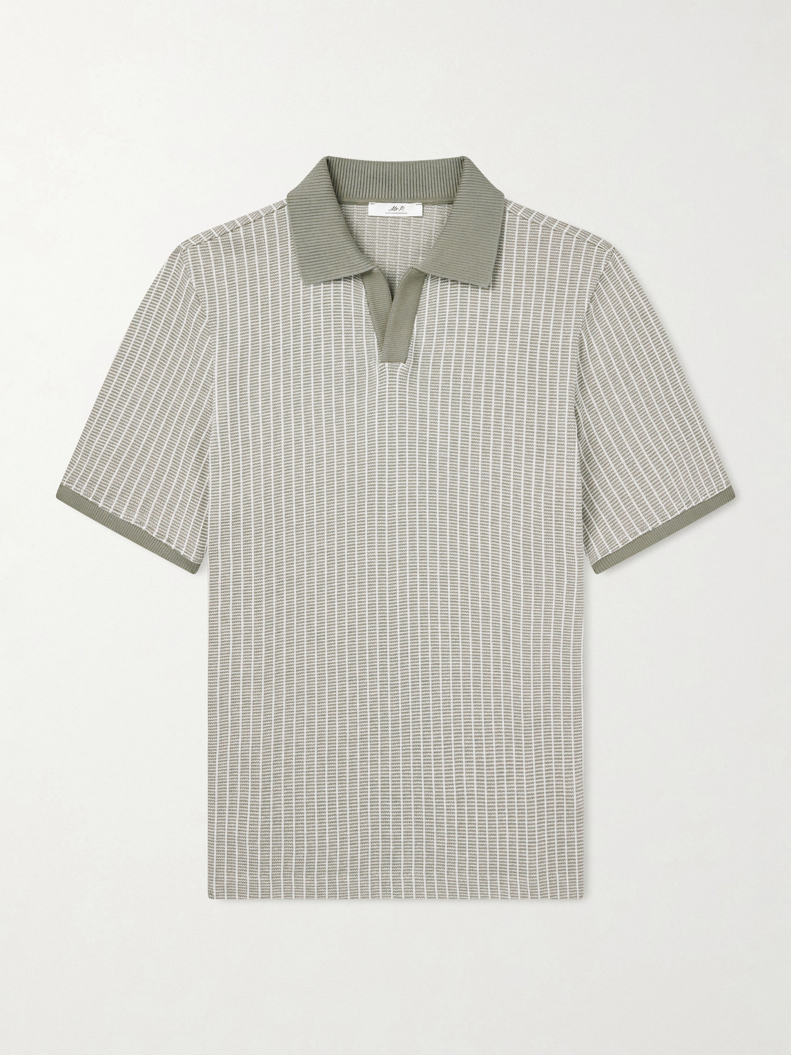 MR P. Striped Organic Cotton Polo Shirt - Men