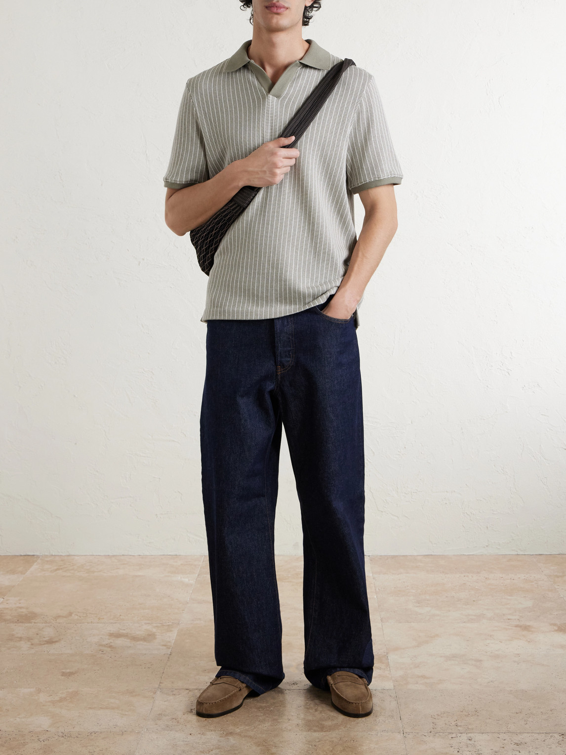 Mr P. - Striped Organic Cotton Polo Shirt