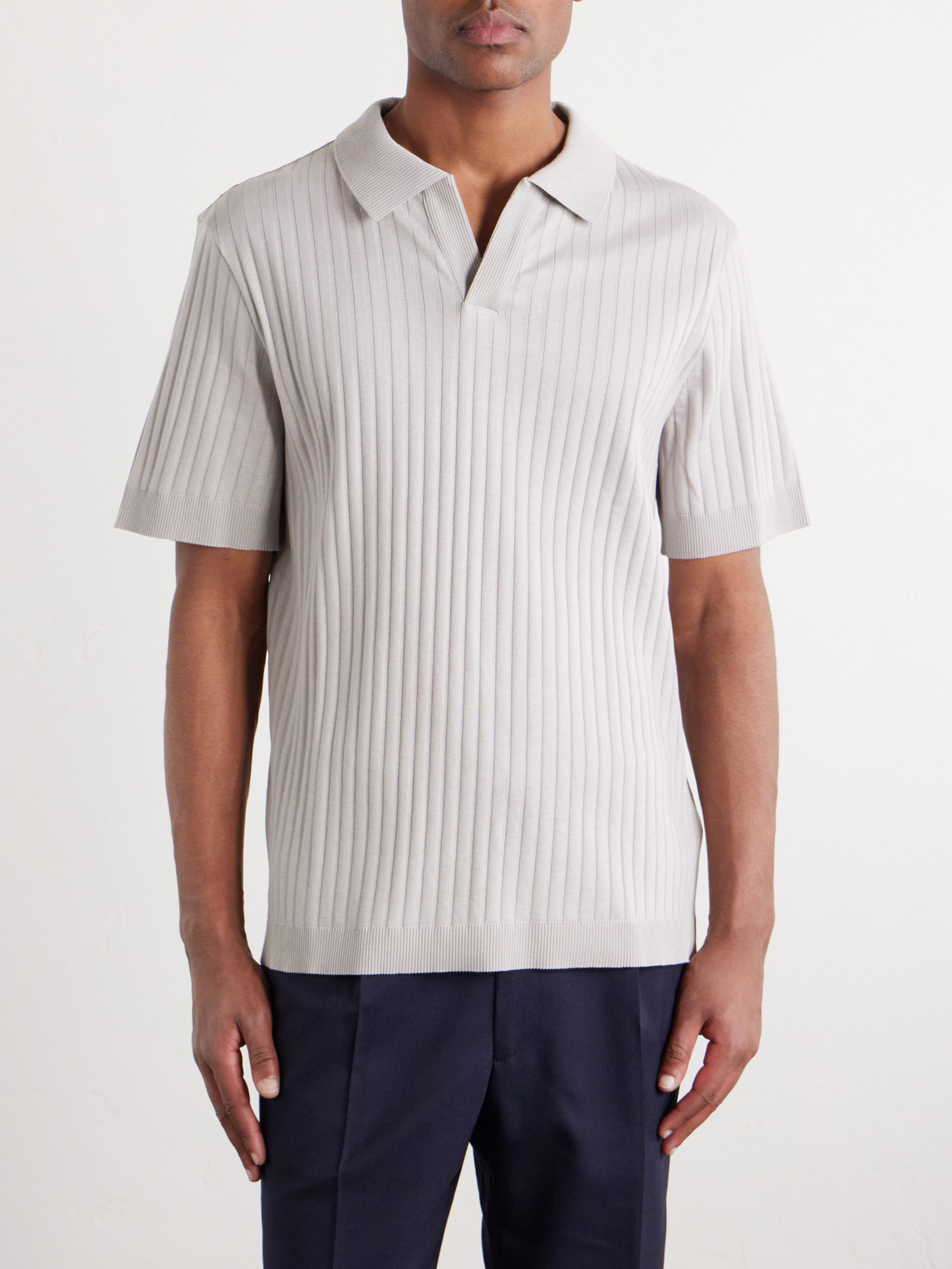 Mr P. - Knitted Cotton Polo Shirt