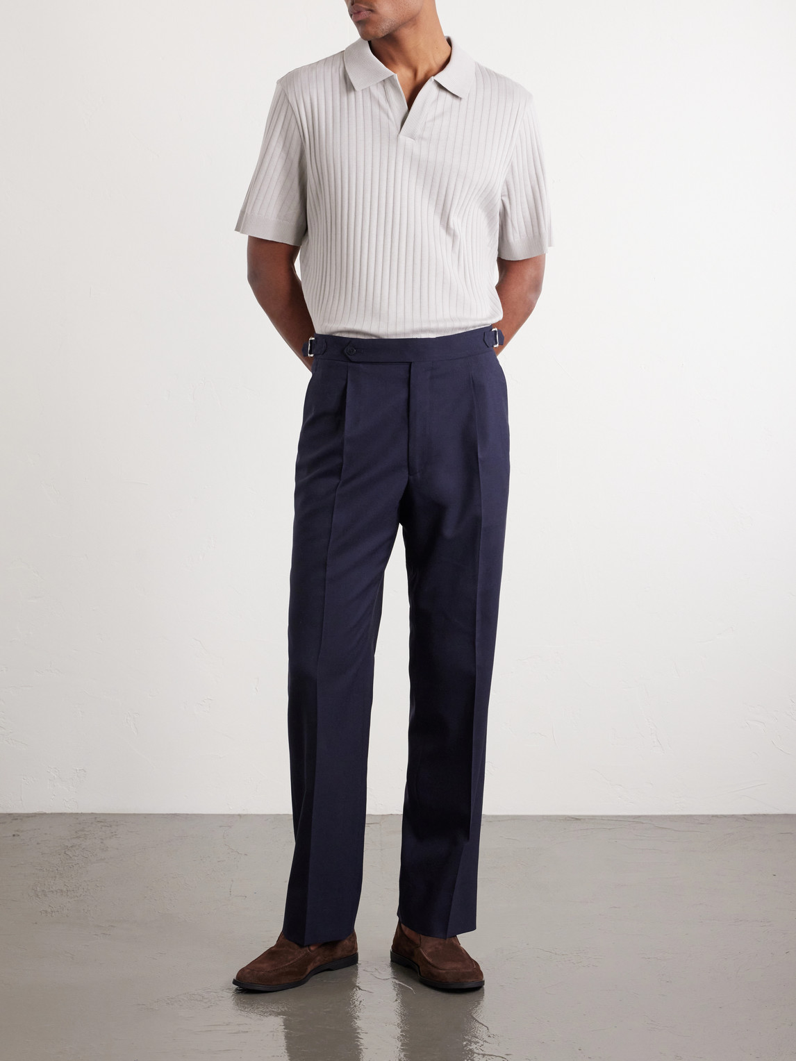 Mr P. - Knitted Cotton Polo Shirt
