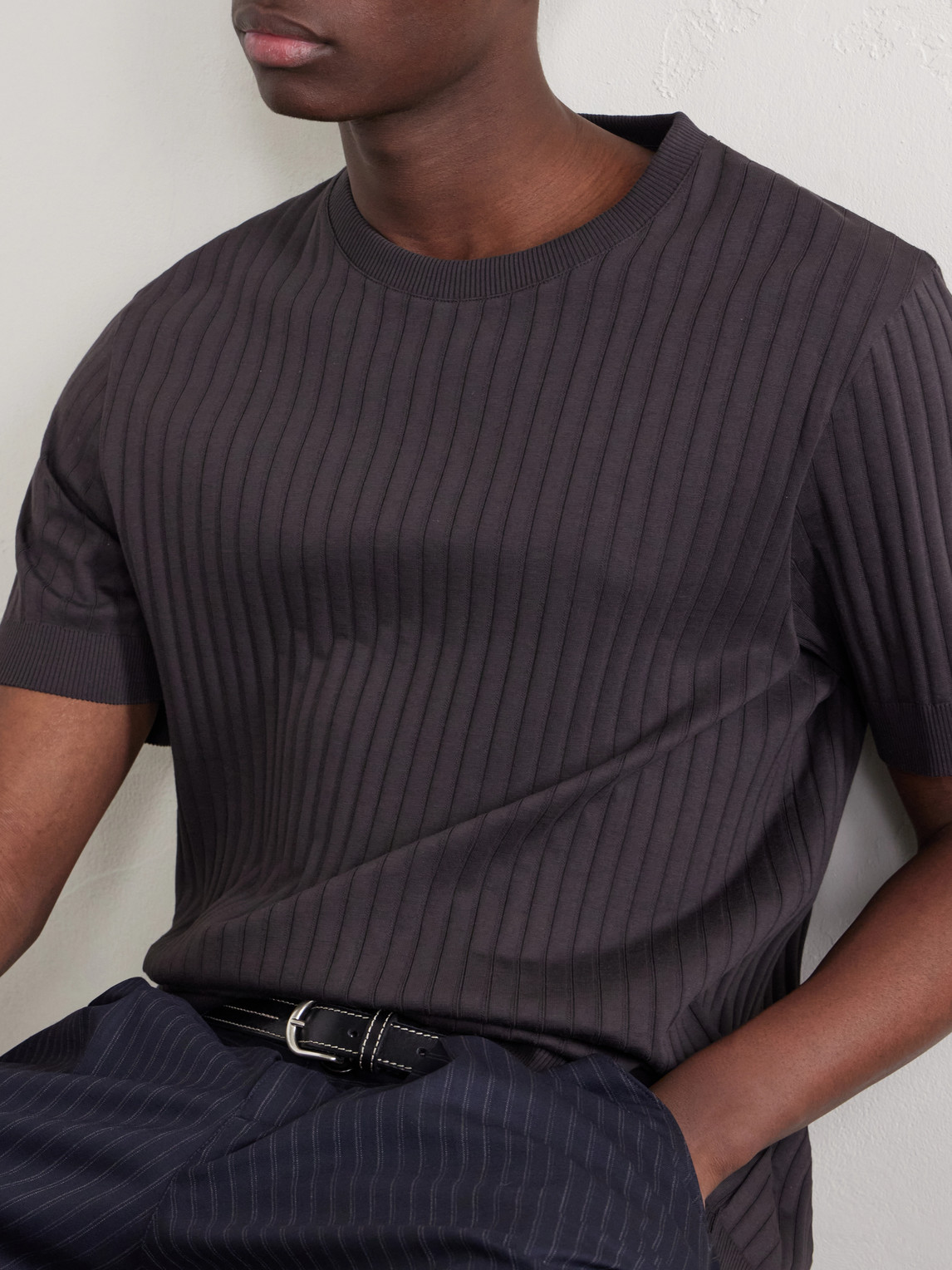Mr P. - Ribbed Organic Cotton T-Shirt