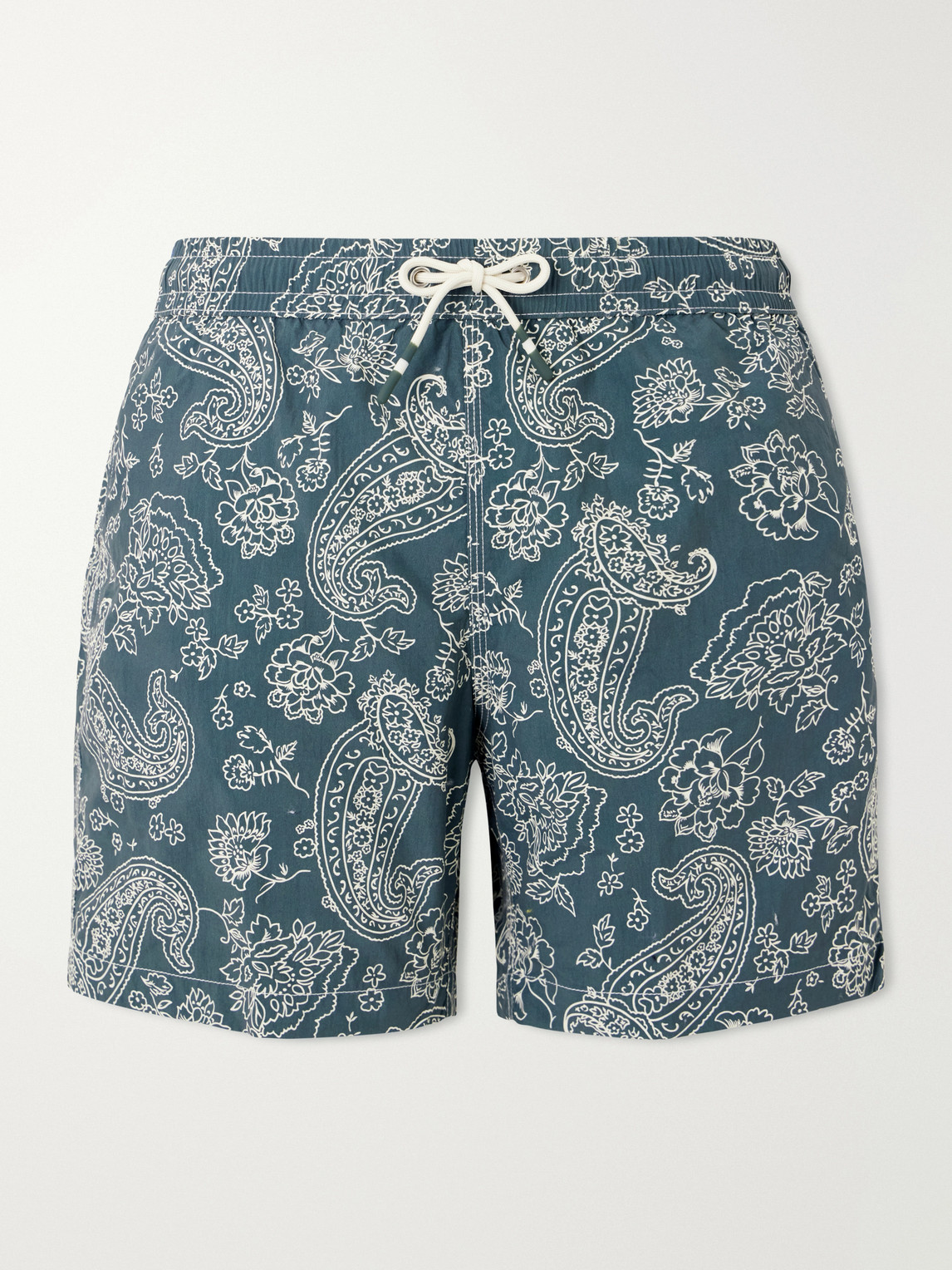 Hartford Straight-leg Mid-length Printed Swim Shorts In Green