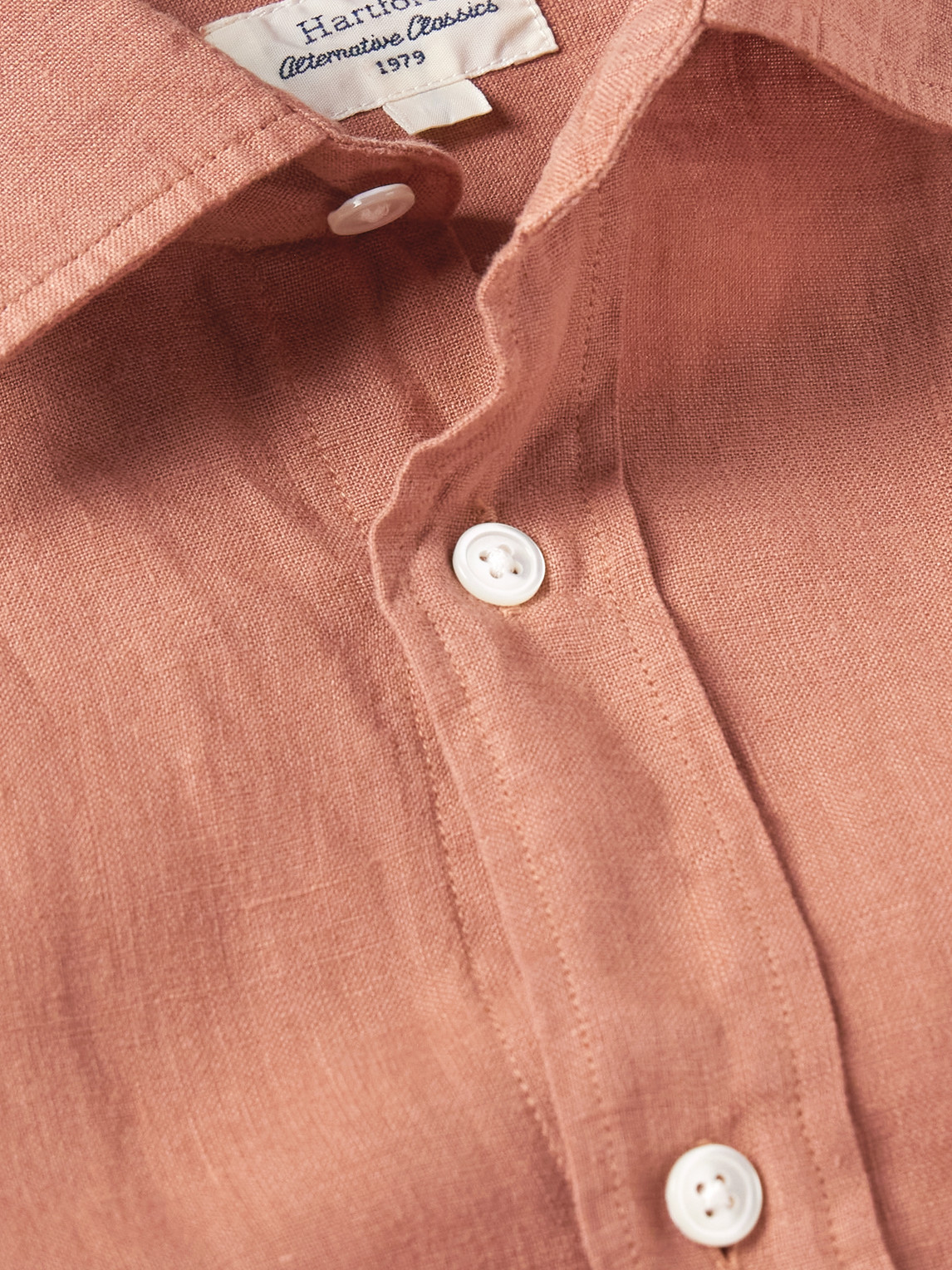  Hartford - Paul Pat Linen Shirt - Men - Orange - S 