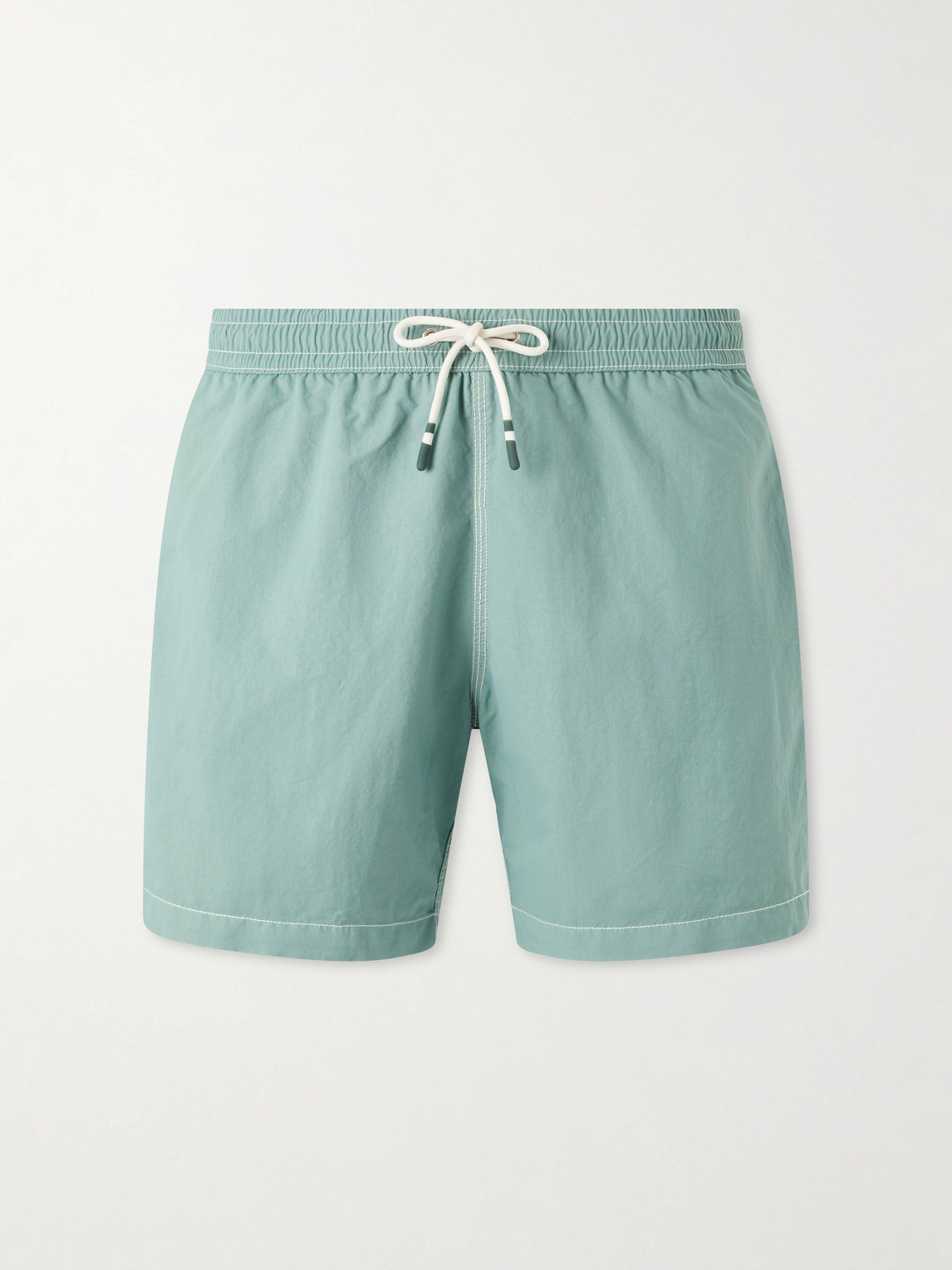 Hartford Slim-fit Mid-length Swim Shorts In Green