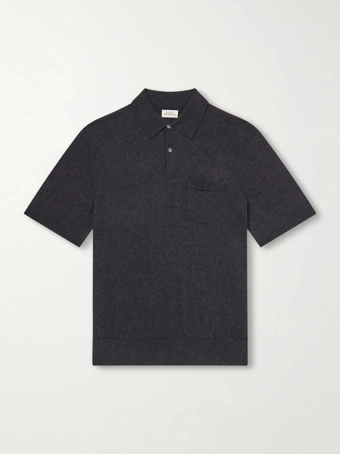 Hartford Cotton And Cashmere-blend Polo Shirt In Gray