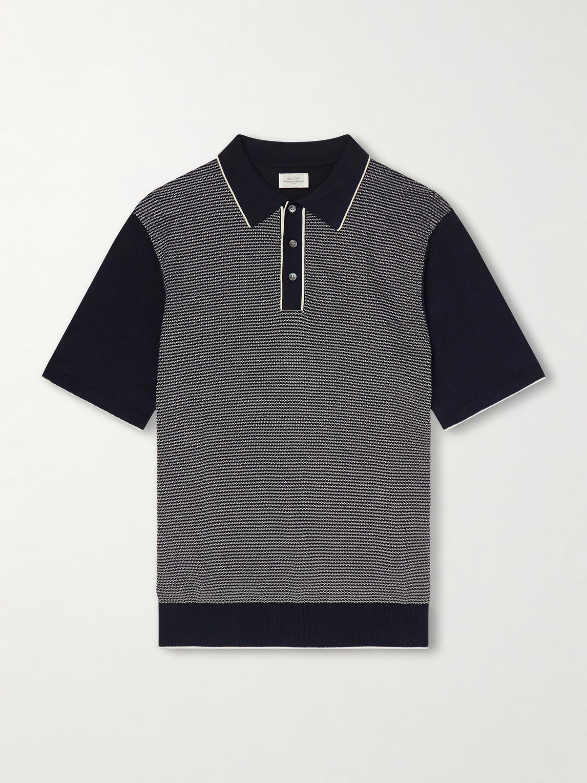 Hartford Jacquard-knit Cotton Polo Shirt In Blue