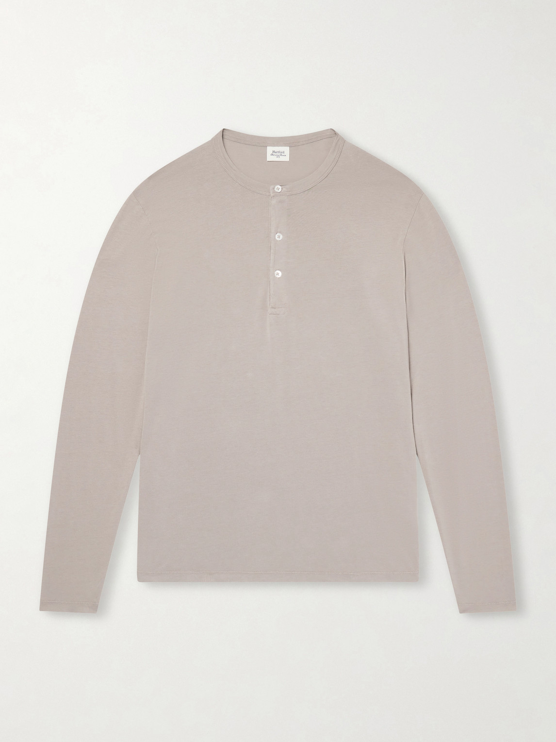 Hartford Garment-dyed Lyocell And Cotton-blend Jersey Henley Shirt In Gray