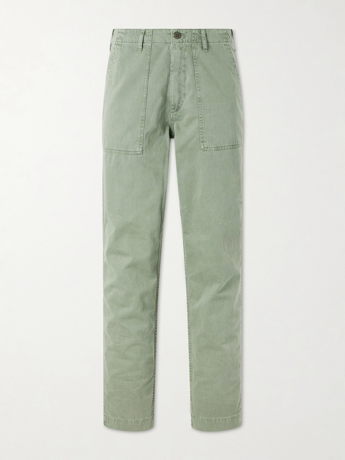 Hartford Fatigue Straight-Leg Herringbone Cotton Trousers IT 48
