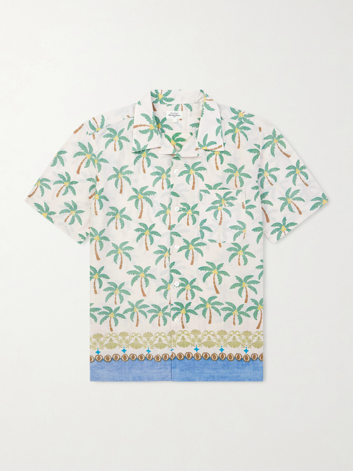 Hartford New Palmito Printed Cotton Shirt In White