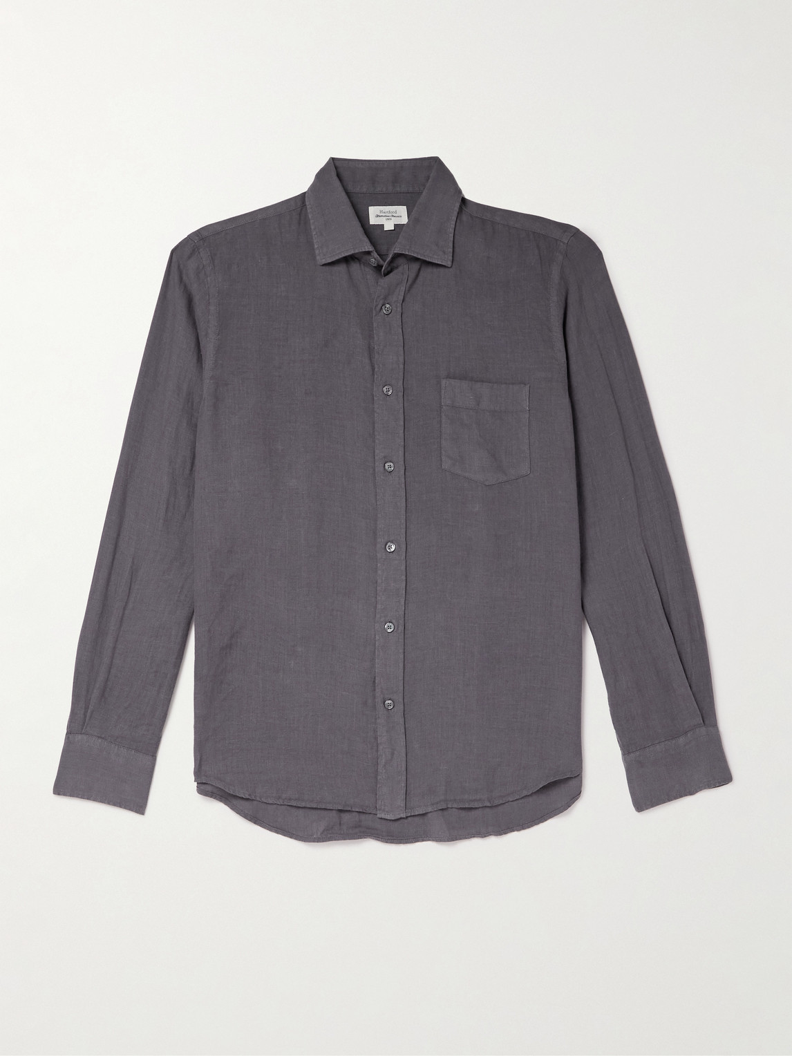 Hartford Paul Pat Linen Shirt In Purple