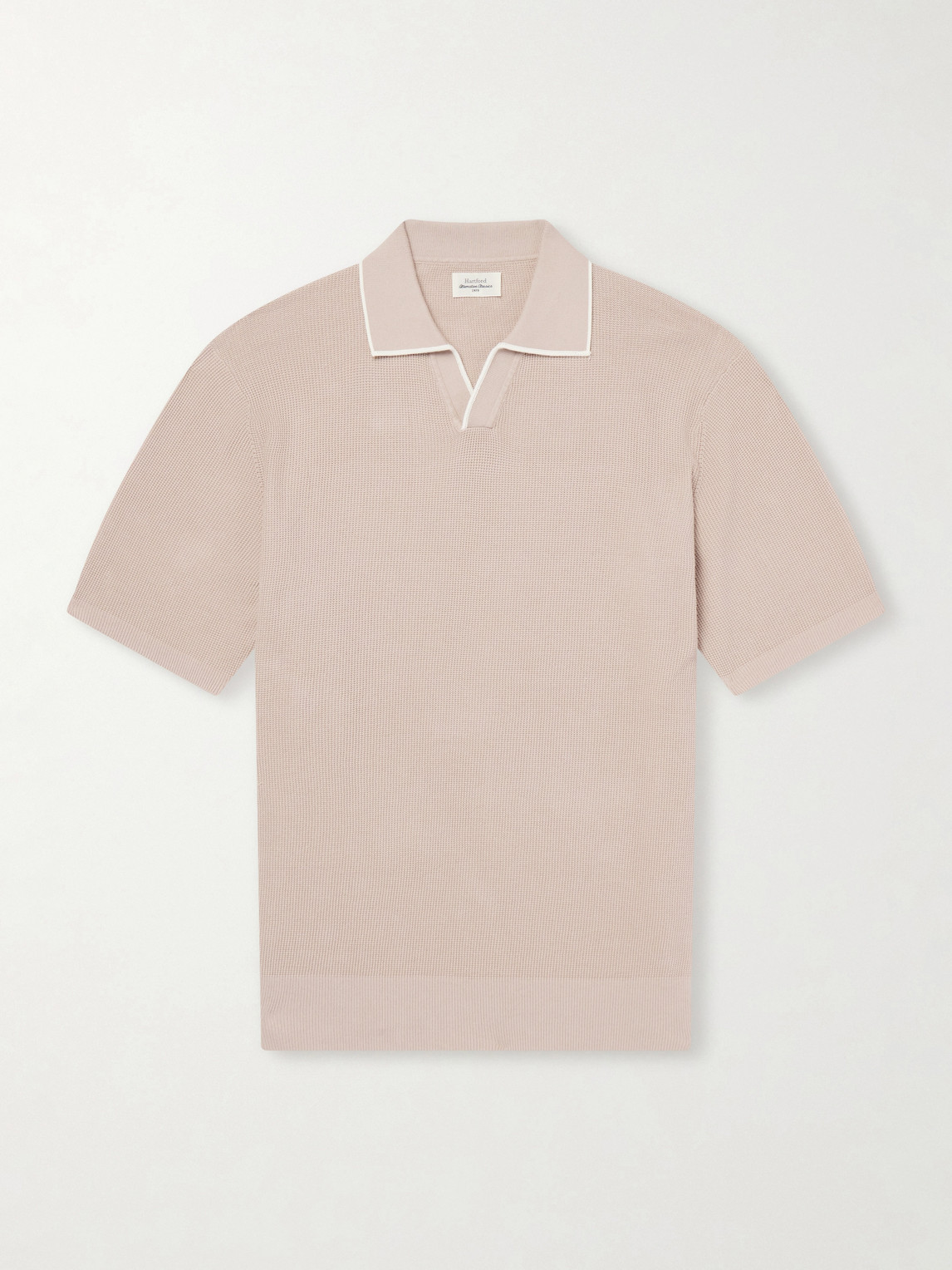 Hartford Open-collar Cotton-piqué Polo Shirt In Neutral