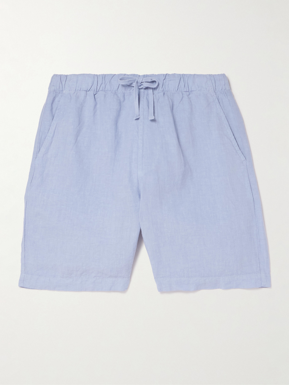 Hartford Joggy Straight-leg Linen Bermuda Shorts In Blue