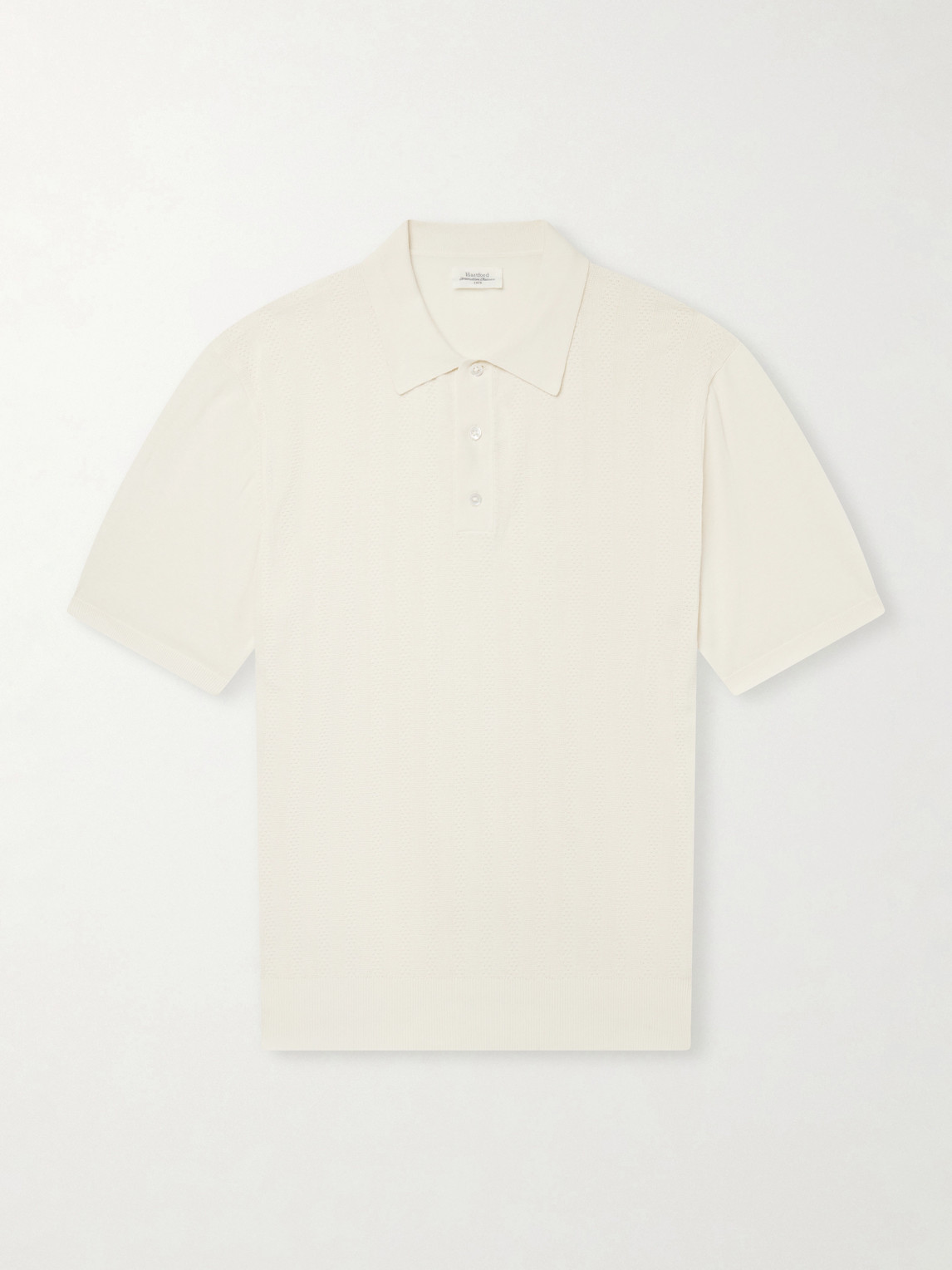 Hartford Pointelle-knit Cotton Polo Shirt In Neutral