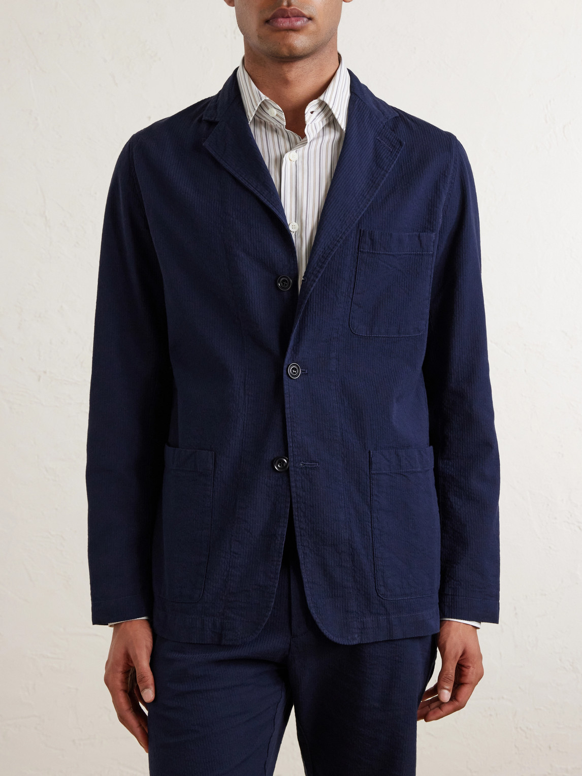  Hartford - Julian Textured Cotton Blazer - Men - Blue - It 46 