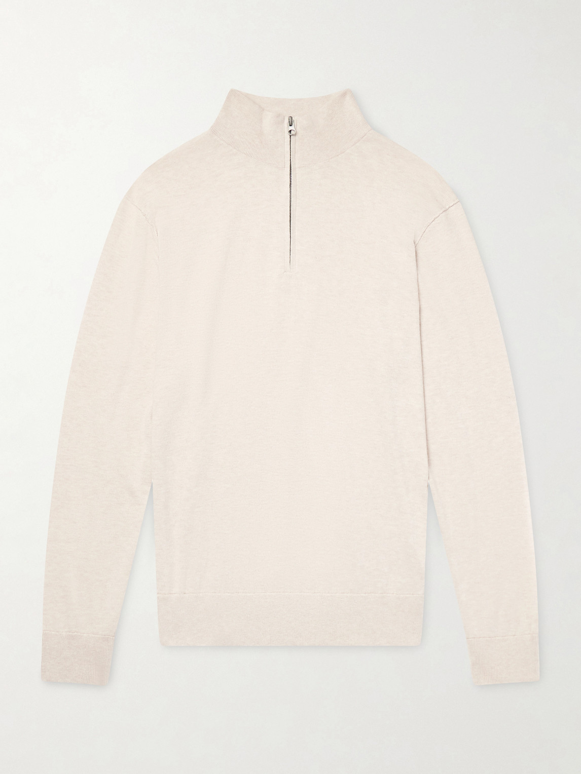Hartford – Cotton and Cashmere-Blend Half-Zip Sweater