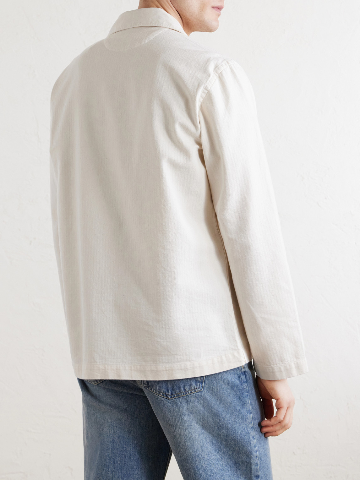  Hartford - Perry Herringbone Cotton Jacket - Men - Neutrals - S 