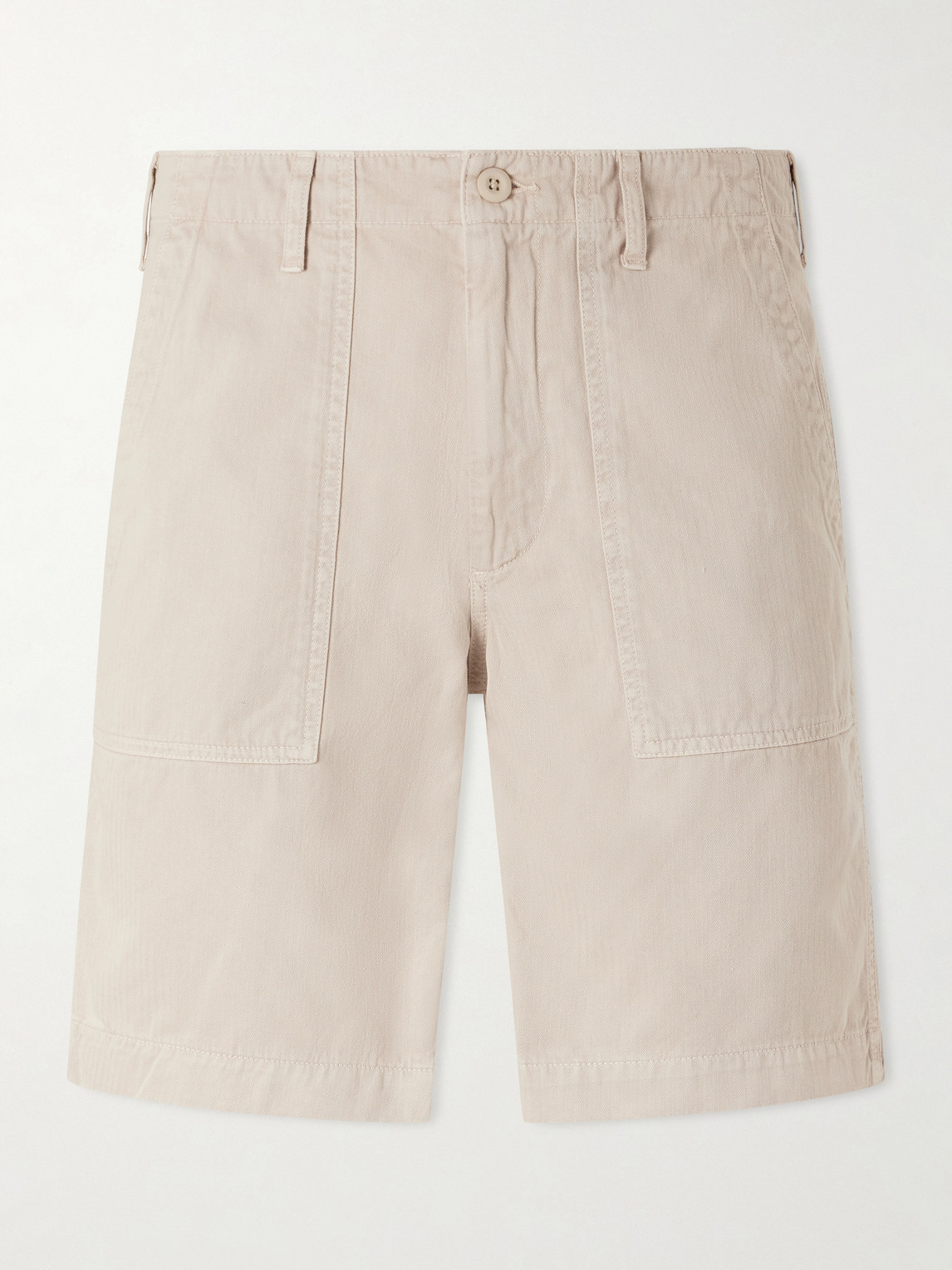 Hartford Fatigue Straight-Leg Herringbone Cotton Shorts IT 44