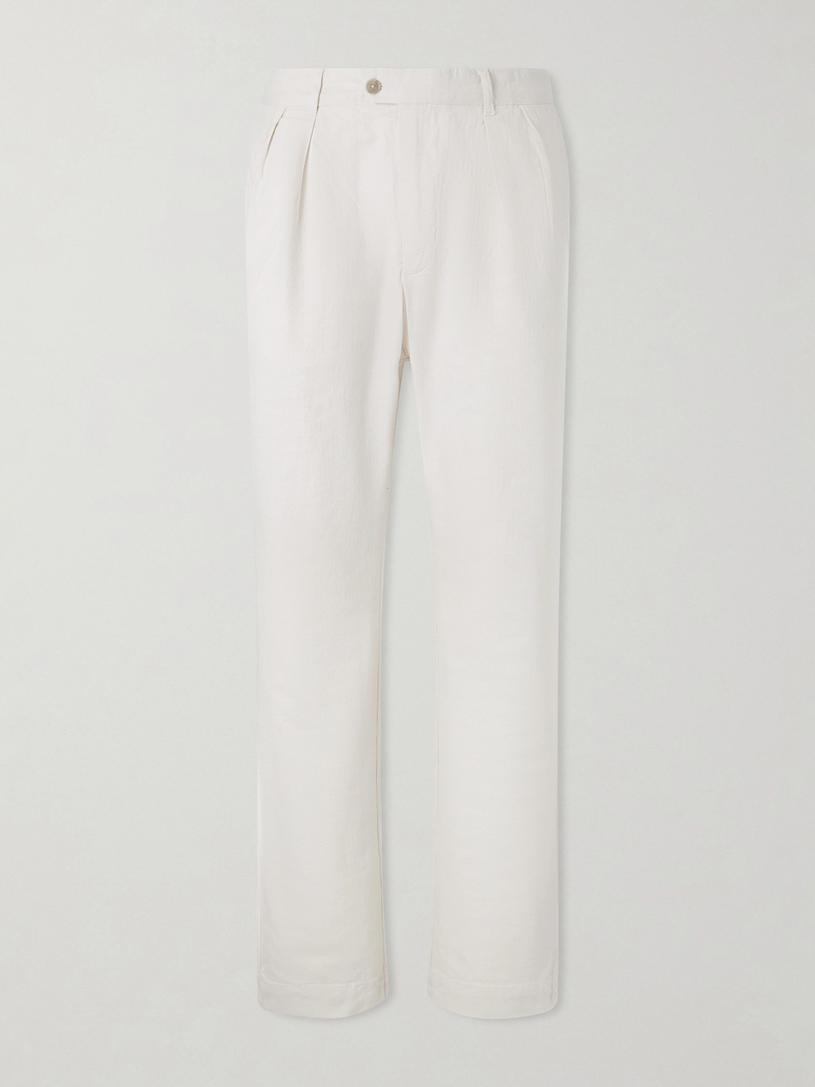 Hartford Trunk Straight-leg Pleated Cotton Woven Trousers In Multi