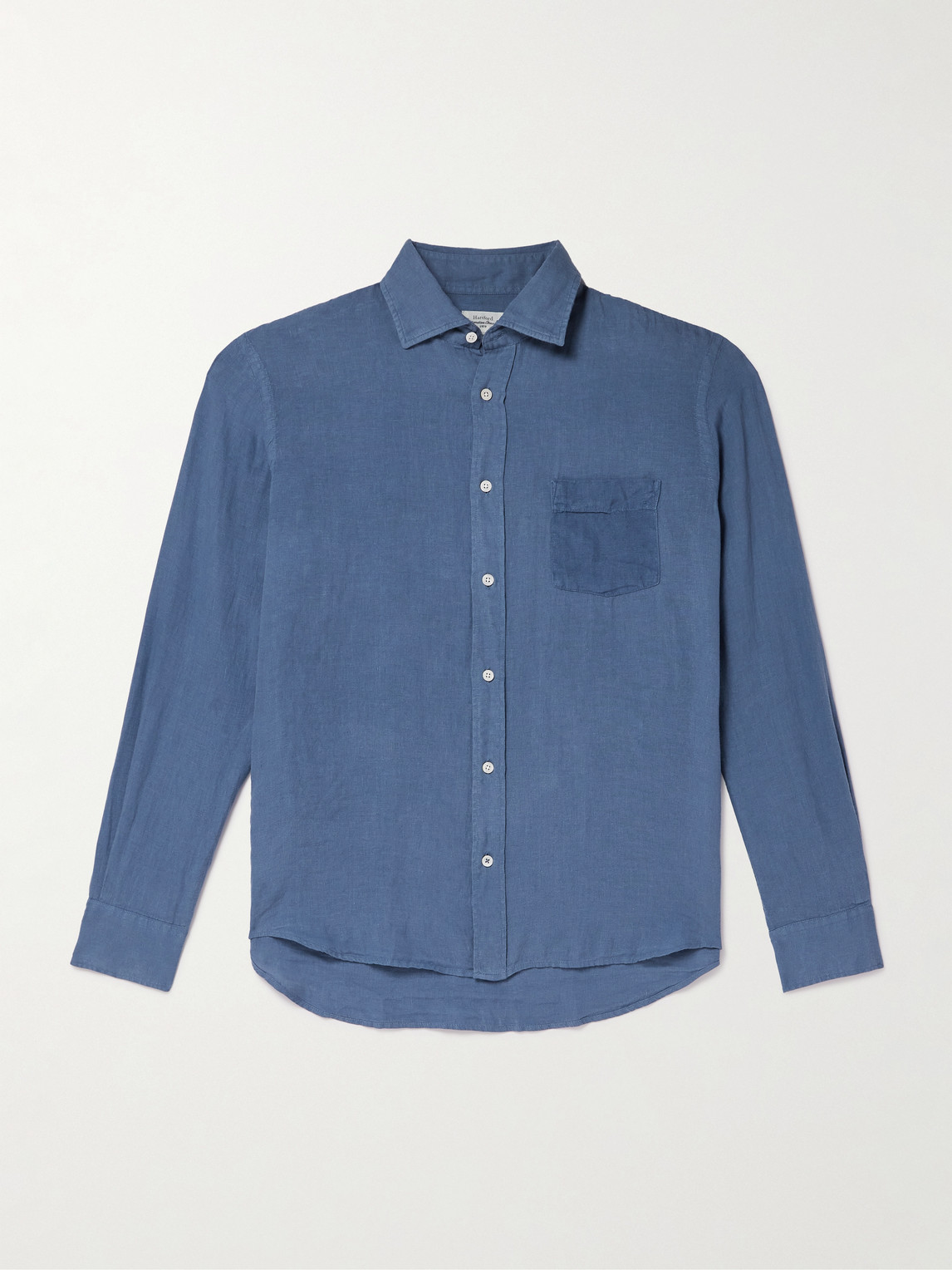Hartford Paul Pat Linen Shirt In Blue