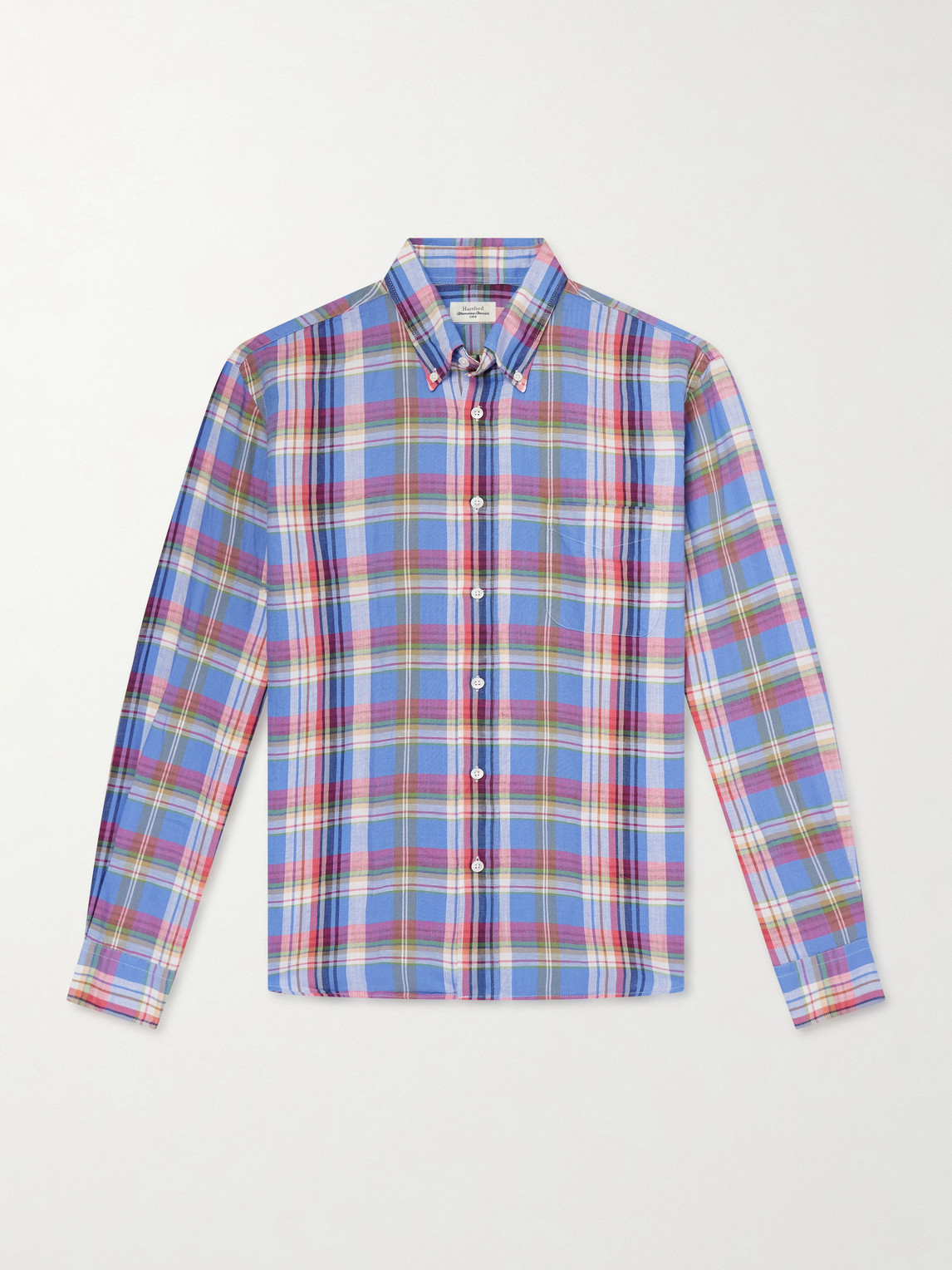 Hartford Button-Down Collar Checked Linen and Cotton-Blend Shirt - Men