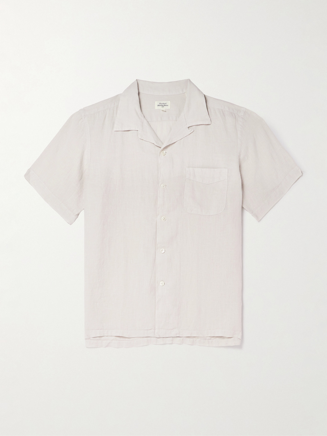 Hartford Palmito Mc Pat Convertible-collar Linen Shirt In Red