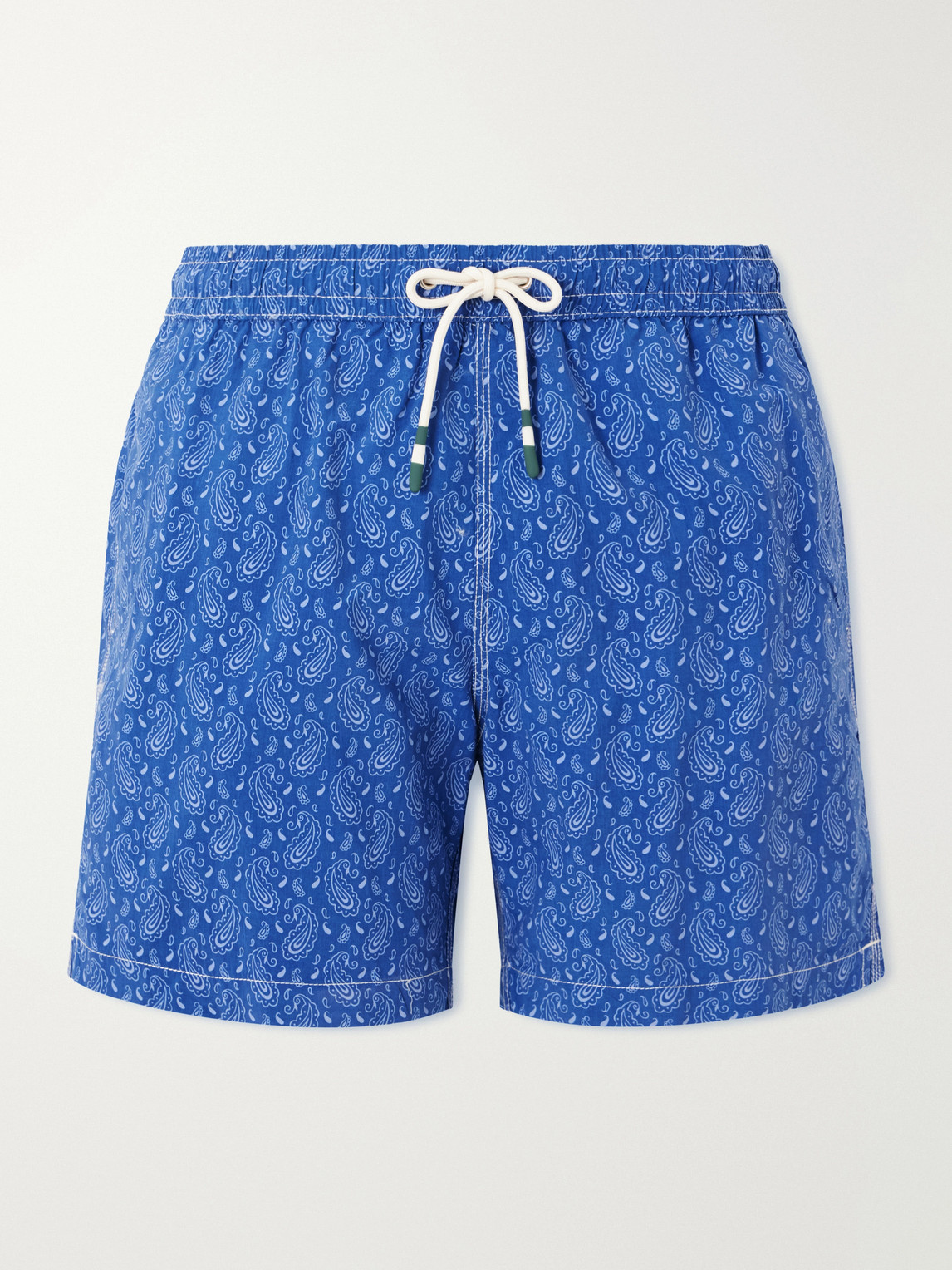 Hartford Straight-leg Mid-length Printed Swim Shorts In Blue