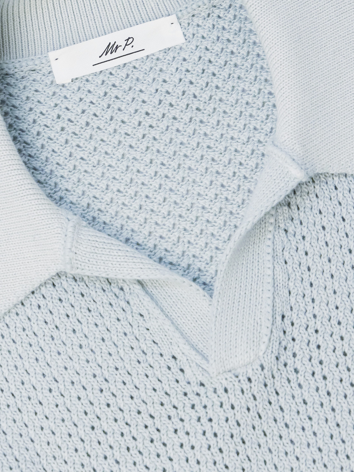 Mr P. - Open-Collar Knitted Organic Cotton Polo Shirt