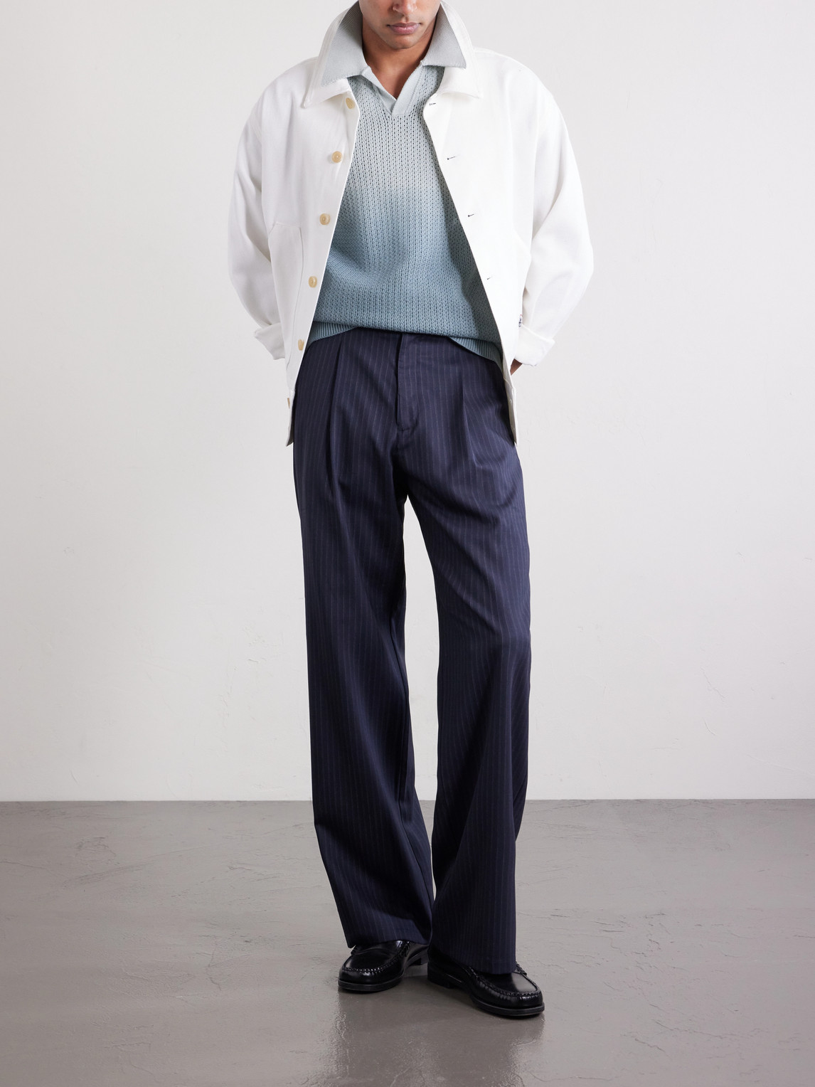 Mr P. - Open-Collar Knitted Organic Cotton Polo Shirt