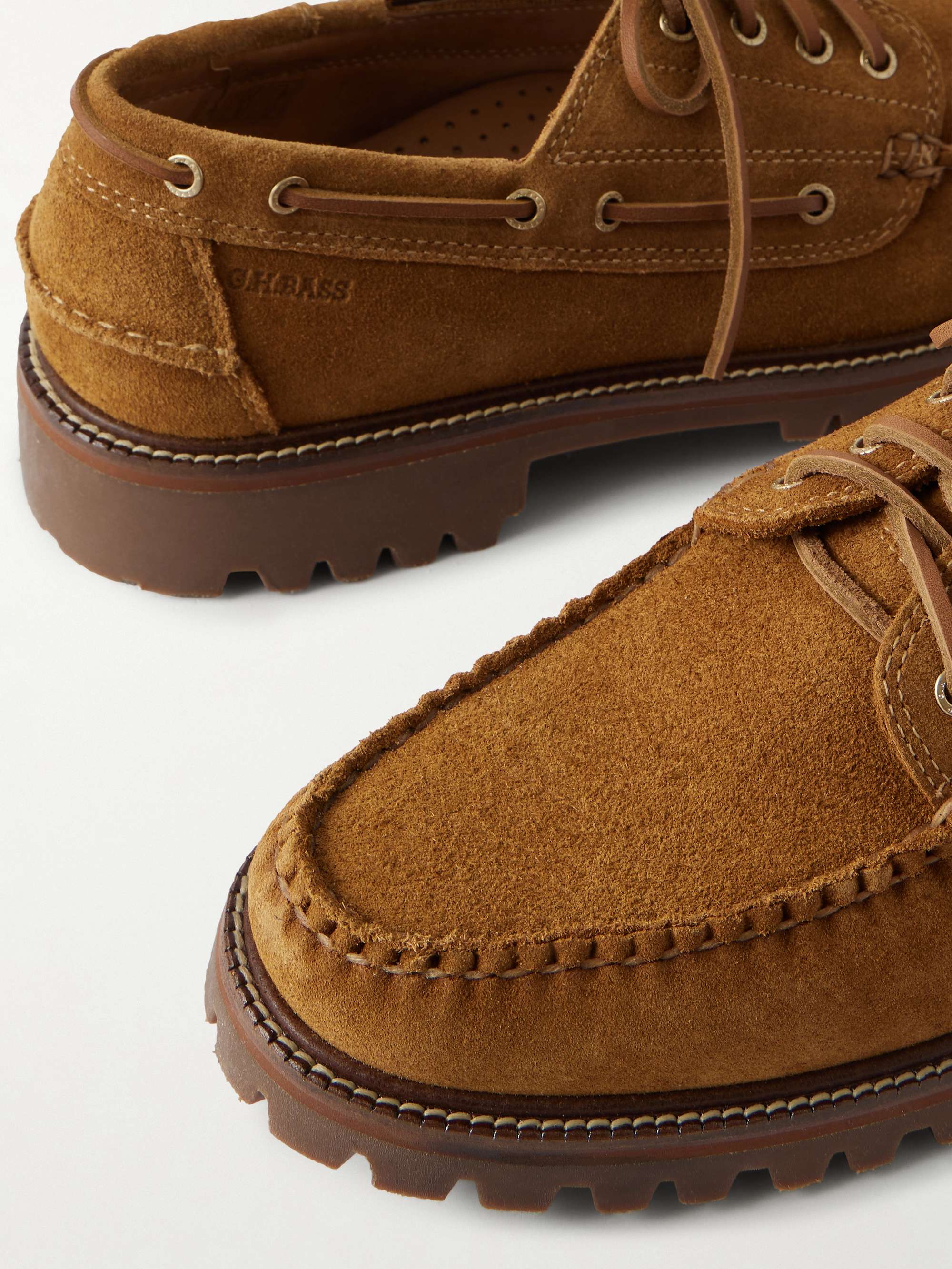 G.H. BASS Ranger Camp Moc Leather-Trimmed Suede Boat Shoes for Men